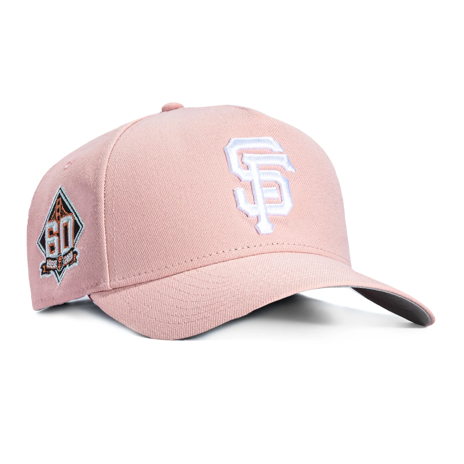 New Era 9Forty A-Frame San Francisco Giants 60th Anniversary Patch Snapback Hat - Pink, White