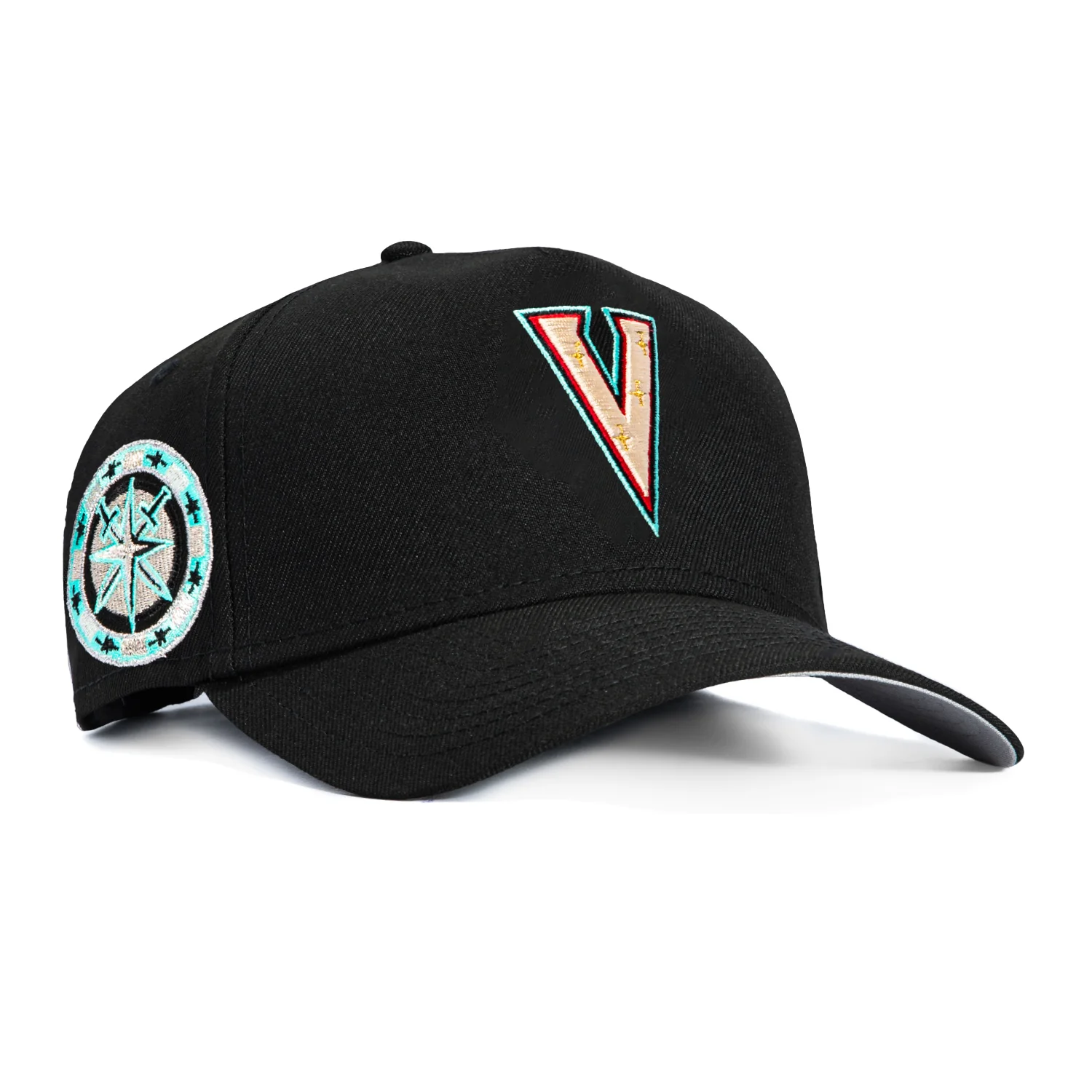 New Era 9Forty A-Frame Vegas Golden Knights Chip Patch V Snapback Hat - Black, Ivory, Mint