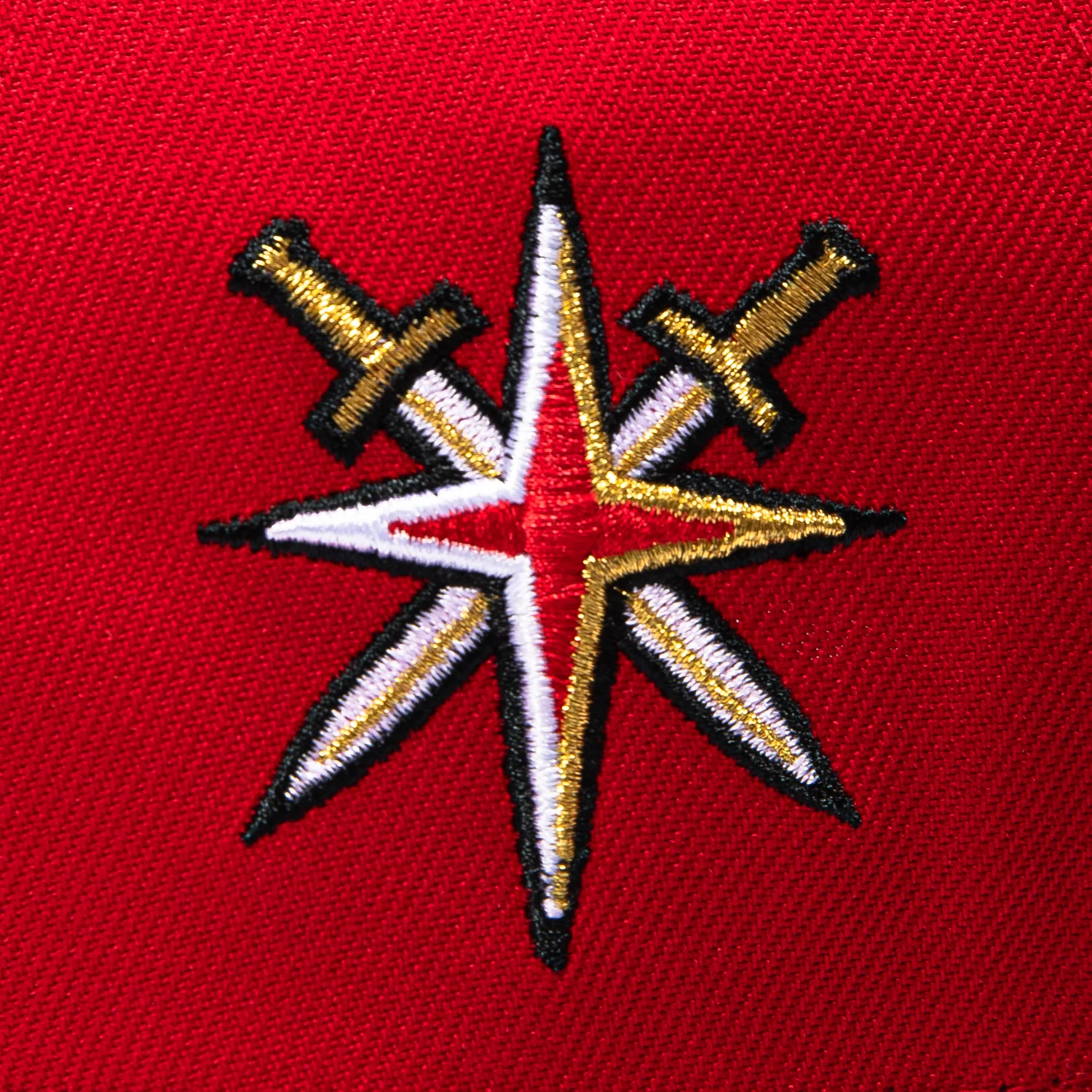 New Era 9Forty A-Frame Vegas Golden Knights Sword Cross Patch V Snapback Hat - Red, Black - Image 4