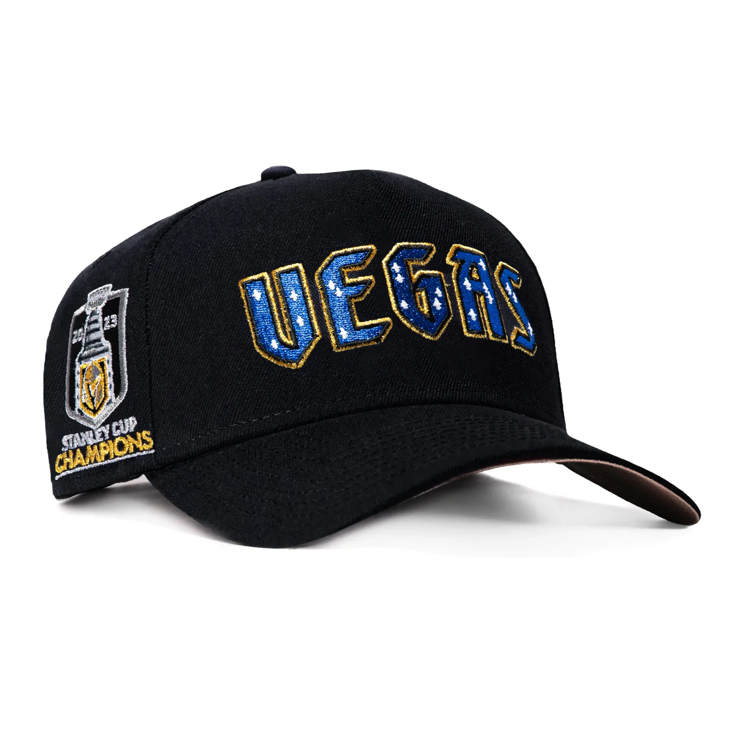 New Era 9Forty A-Frame Las Vegas Golden Knights 2023 Stanley Cup Champions Patch Word Snapback Hat - Navy