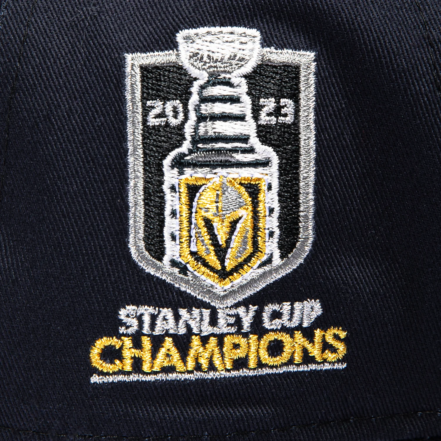 New Era 9Forty A-Frame Las Vegas Golden Knights 2023 Stanley Cup Champions Patch Word Snapback Hat - Navy - Image 4
