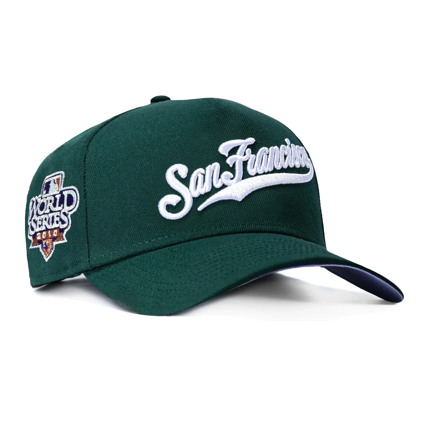 New Era 9Forty A-Frame San Francisco Giants 2010 World Series Patch Script Lavender UV Snapback Hat - Green
