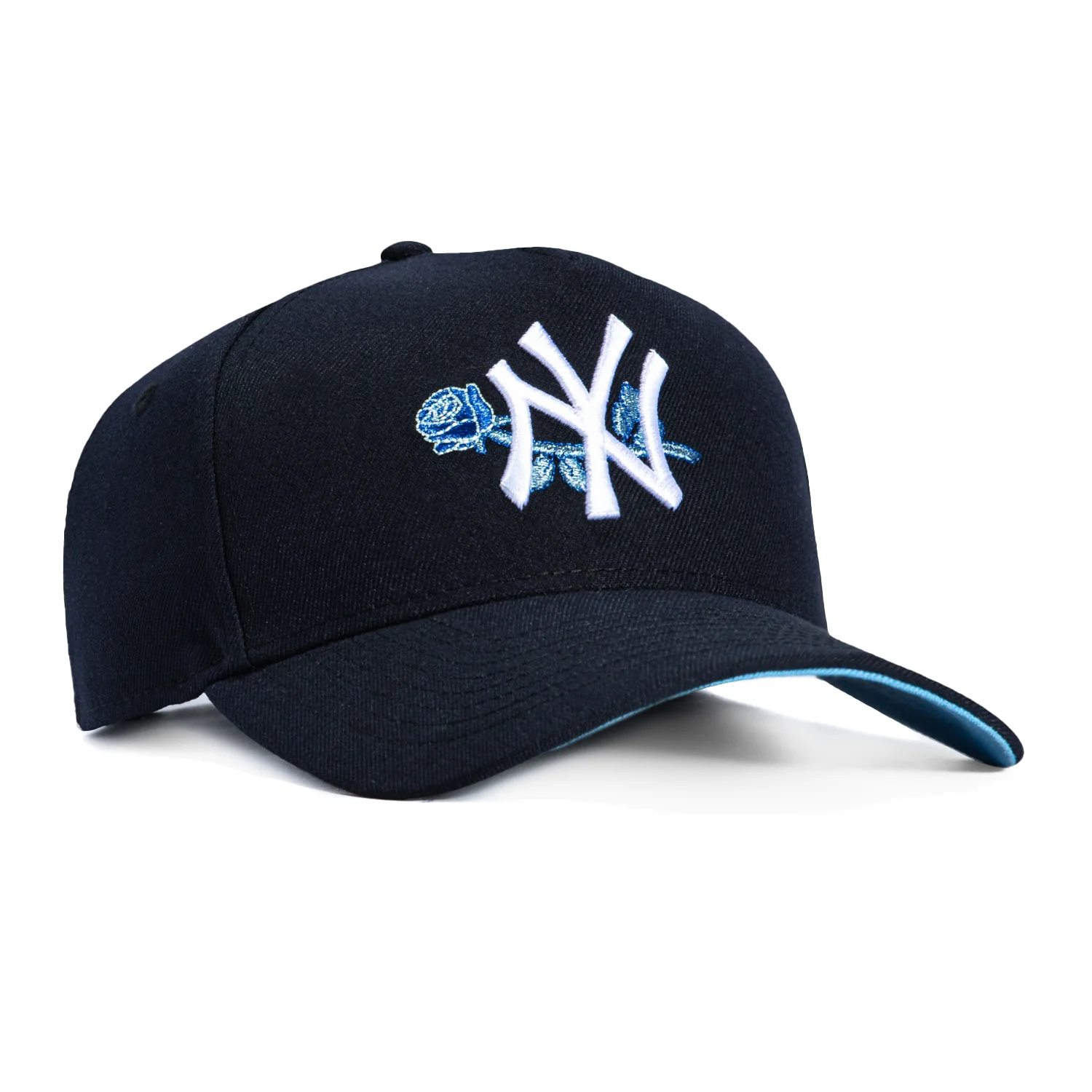 New Era 9Forty A-Frame New York Yankees Rose Light Blue UV Snapback Hat - Navy, Light Blue