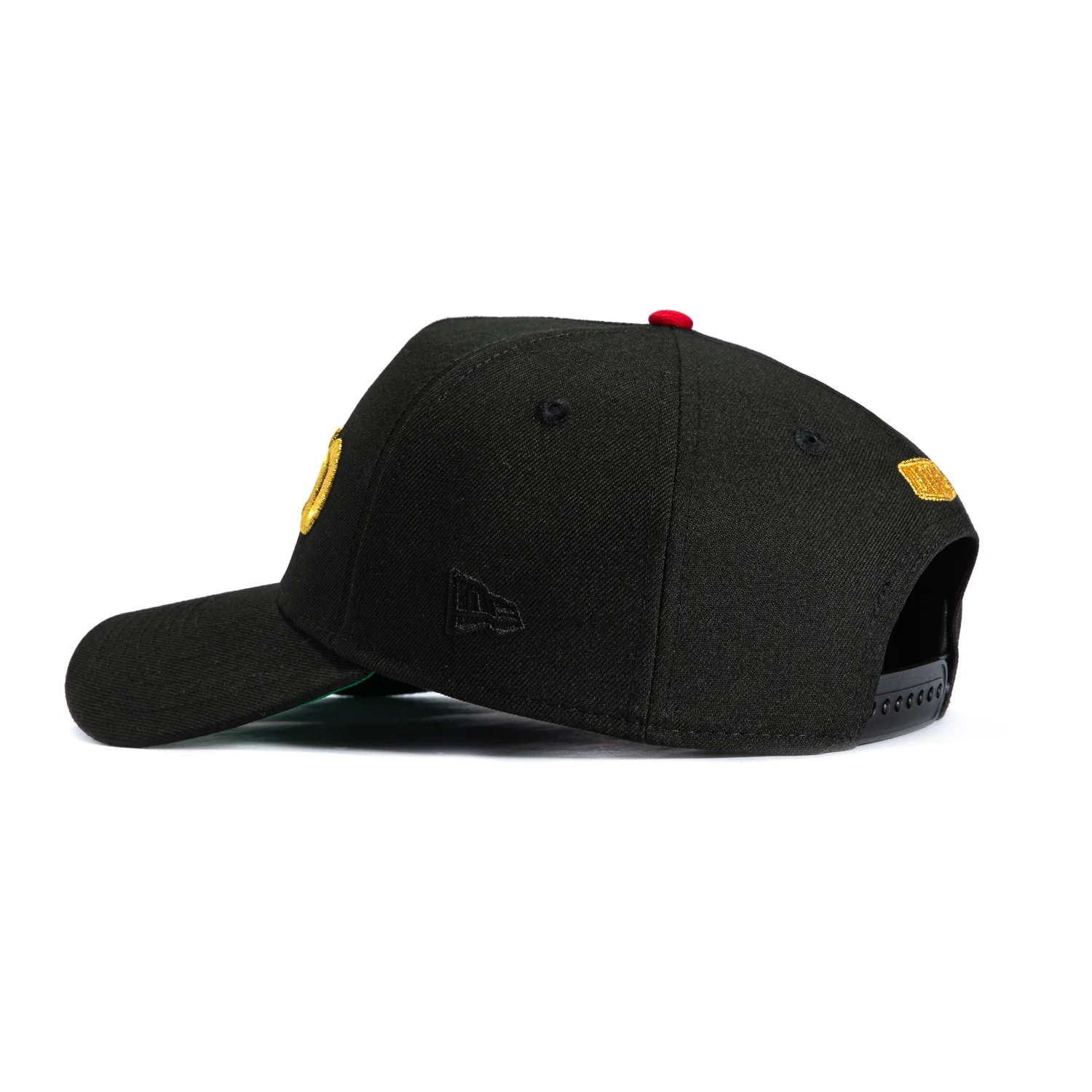 New Era 9Forty A-Frame Mexico Mexico Flag Patch Word Snapback Hat - Black, Metallic Gold - Image 2