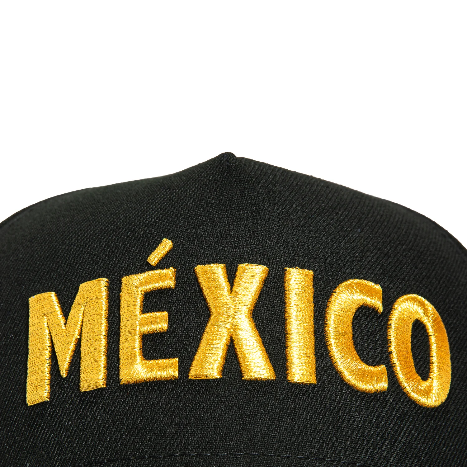 New Era 9Forty A-Frame Mexico Mexico Flag Patch Word Snapback Hat - Black, Metallic Gold - Image 3
