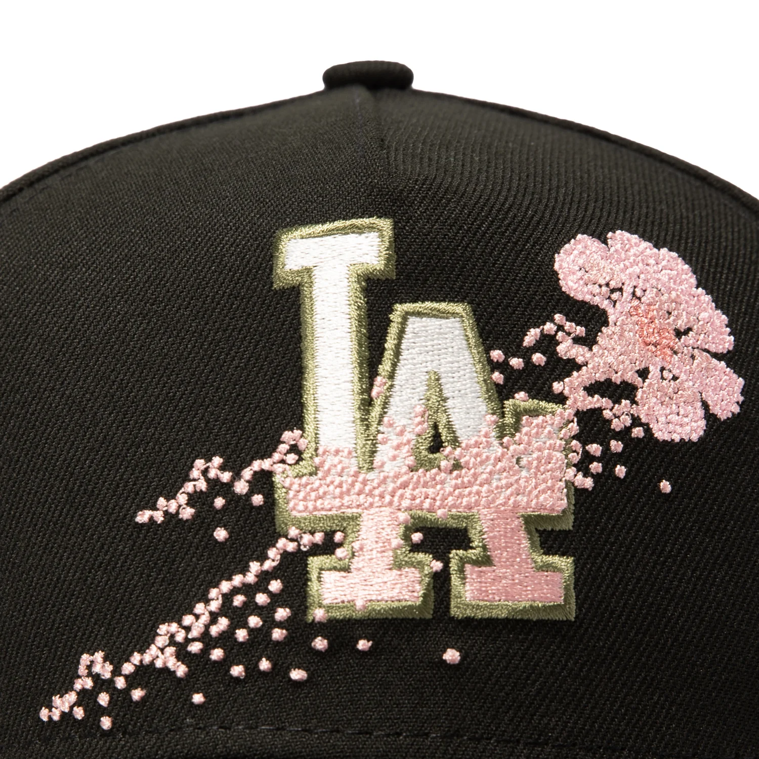 New Era 9Forty A-Frame Los Angeles Dodgers Flower Snapback Hat - Black - Image 3