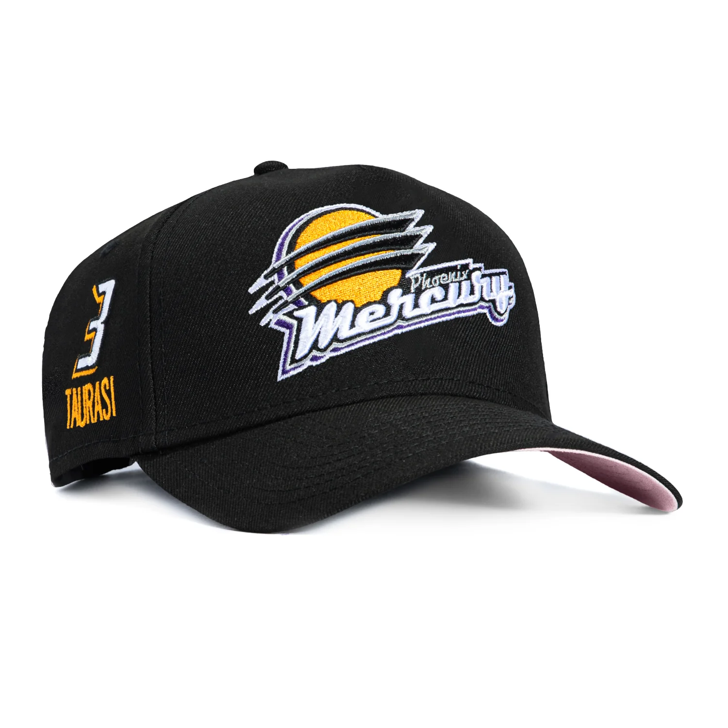 New Era 9Forty A-Frame Phoenix Mercury Diana Taurasi 3 Patch Snapback Hat - Black