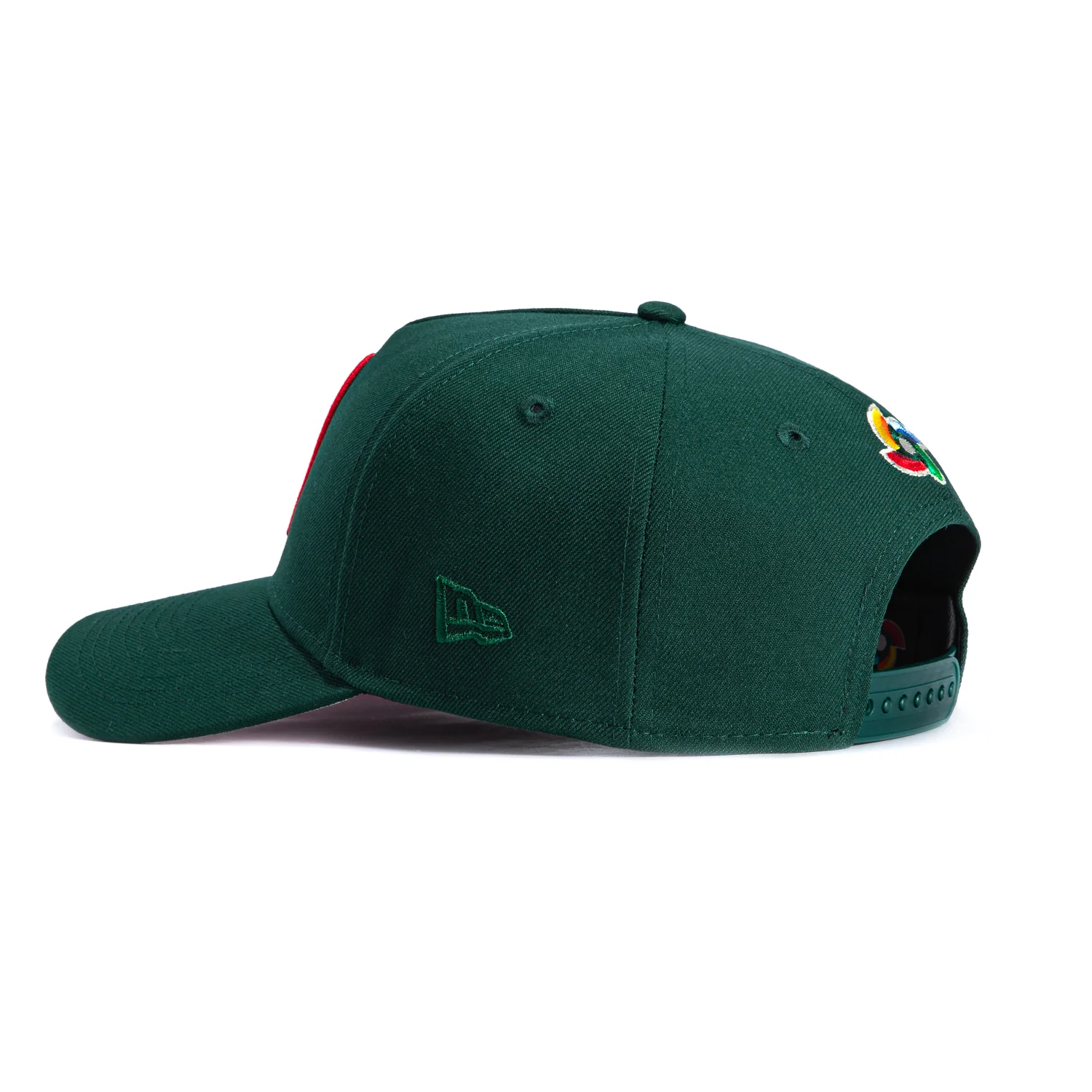 New Era 9Forty A-Frame Mexico World Baseball Classic Mexico Flag Patch Snapback Pink UV Hat - Green - Image 2