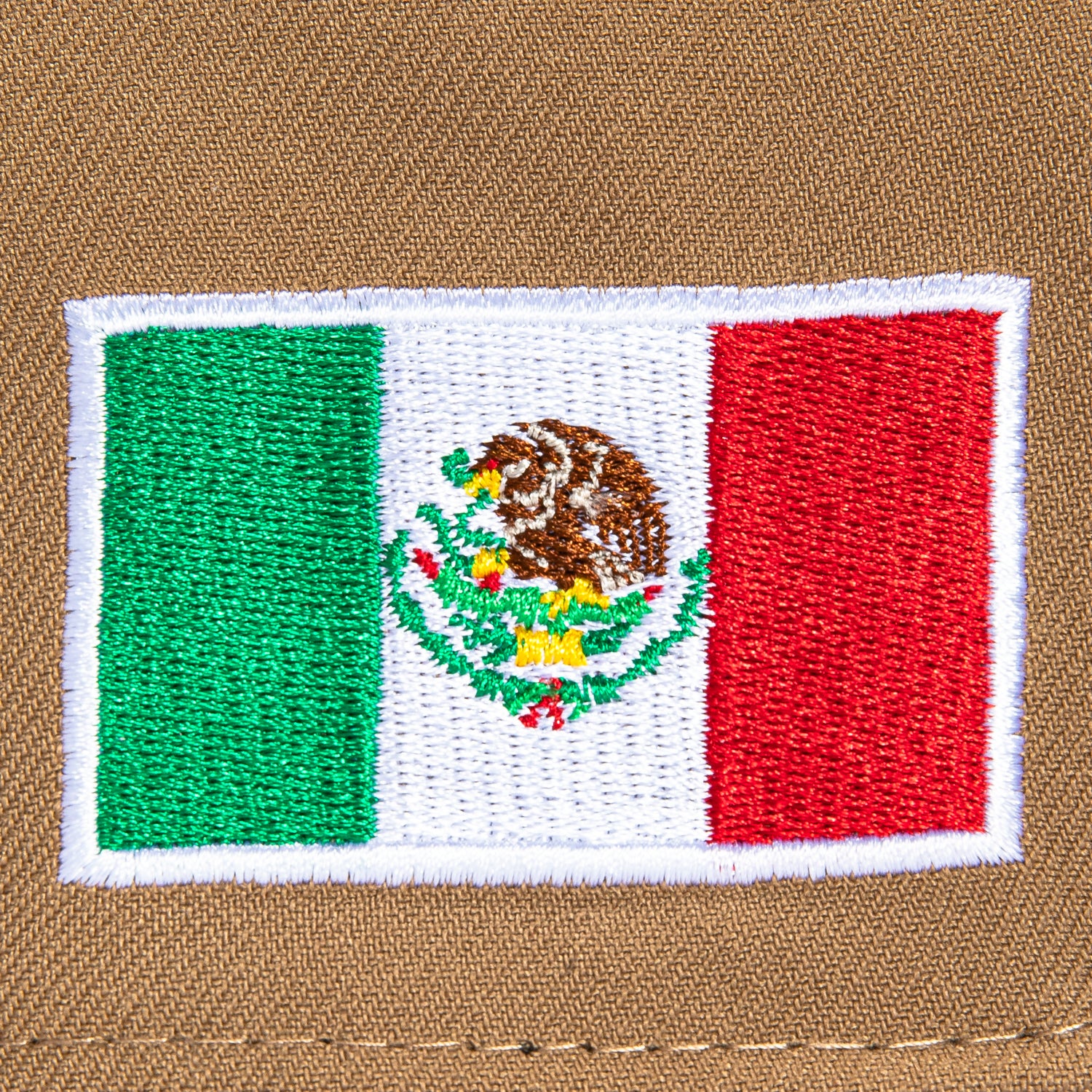 New Era 9Forty A-Frame Mexico World Baseball Classic Mexico Flag Patch Snapback Hat - Khaki, Mint, Metallic Gold - Image 4