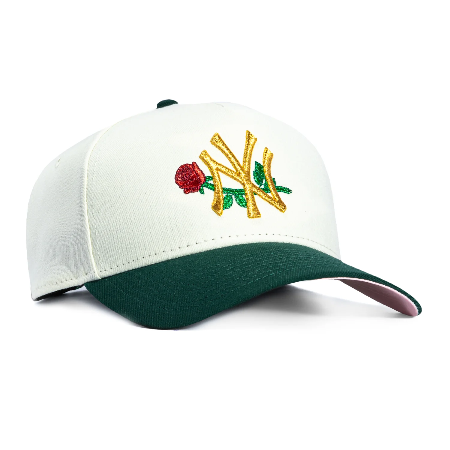 New Era 9Forty A-Frame New York Yankees Rose Snapback Pink UV Hat - White, Green
