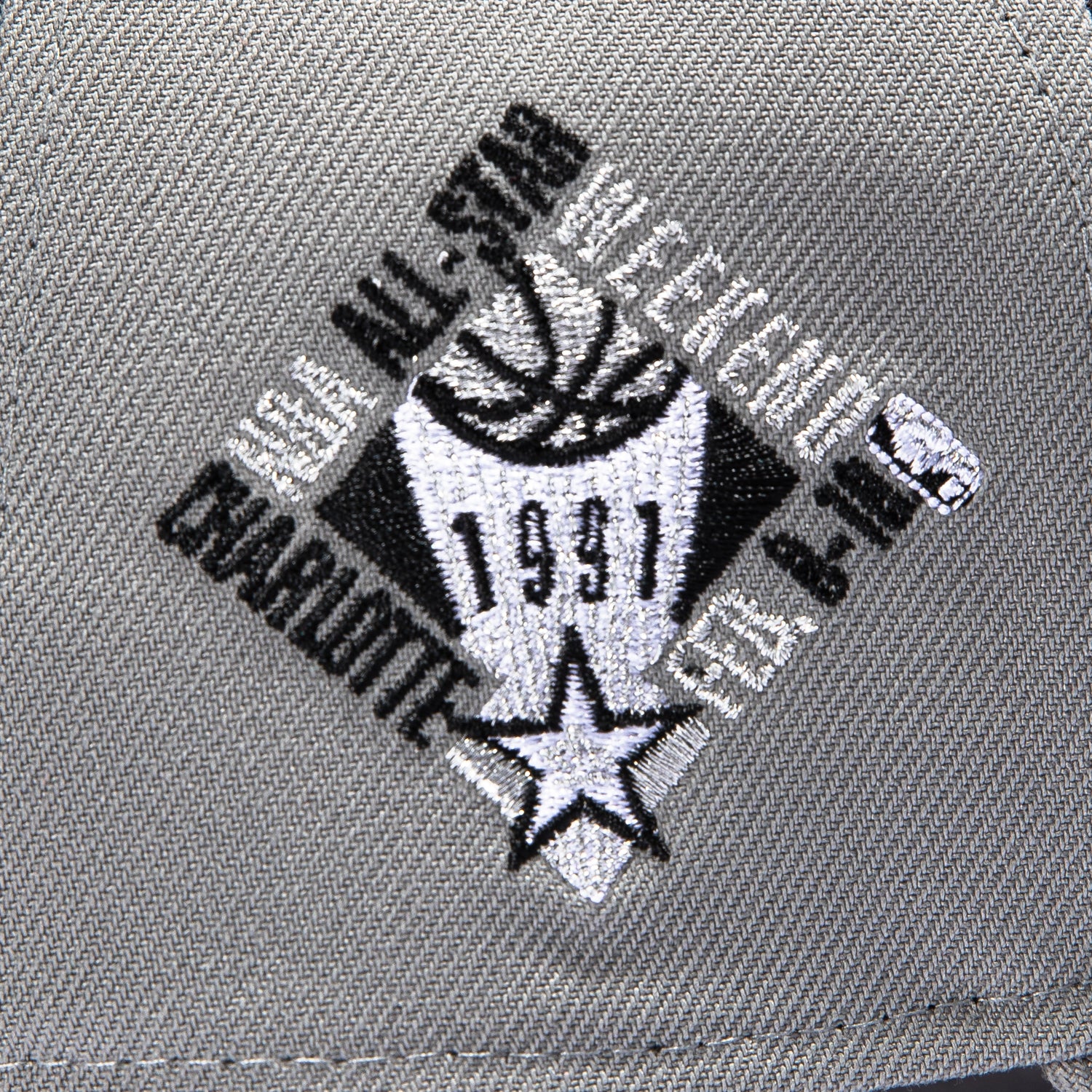 New Era 9Forty A-Frame Charlotte Hornets 1991 All Star Game Patch Rail Snapback Hat - Grey, Graphite - Image 4