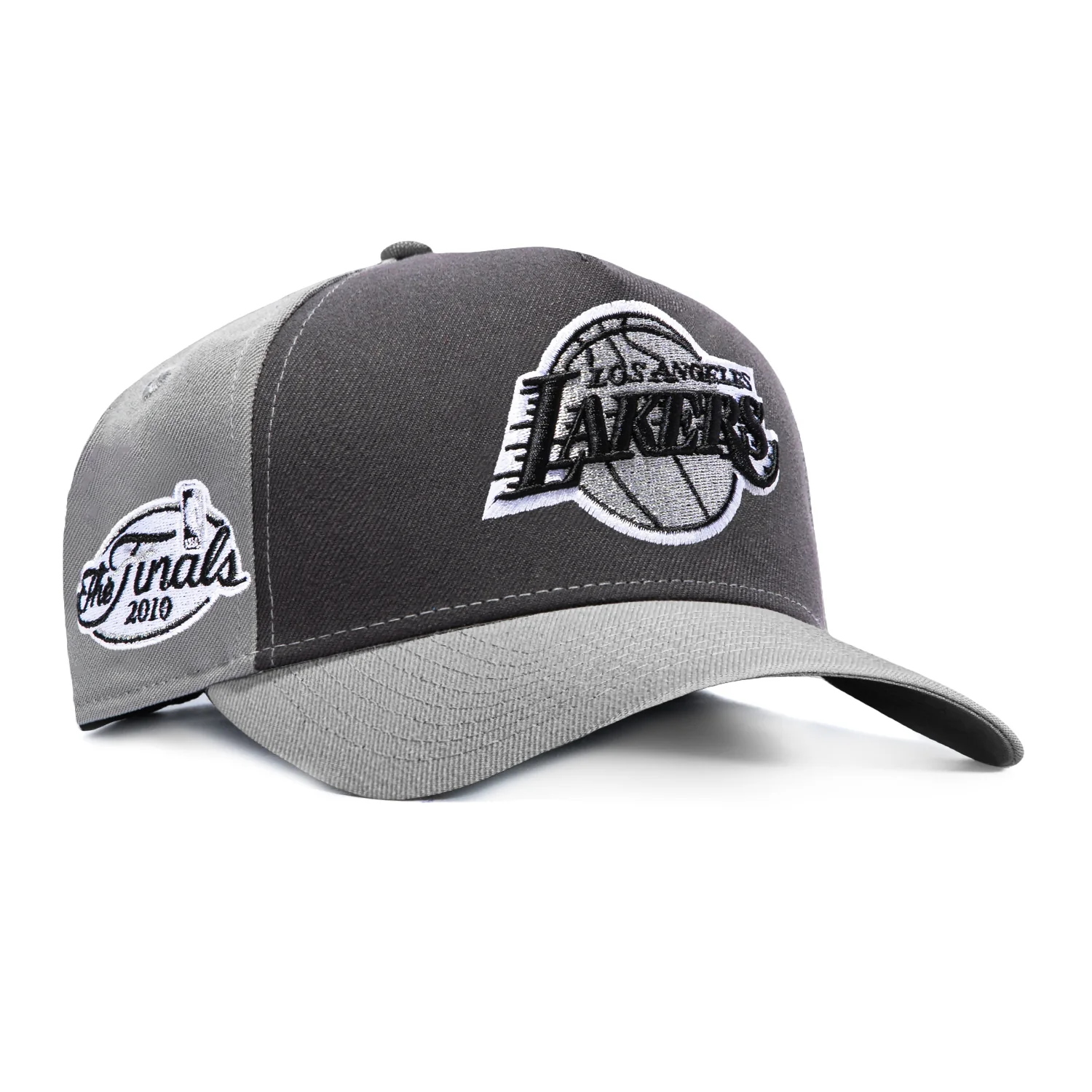 New Era 9Forty A-Frame Los Angeles Lakers 2010 The Finals Patch Rail Snapback Hat - Grey, Graphite