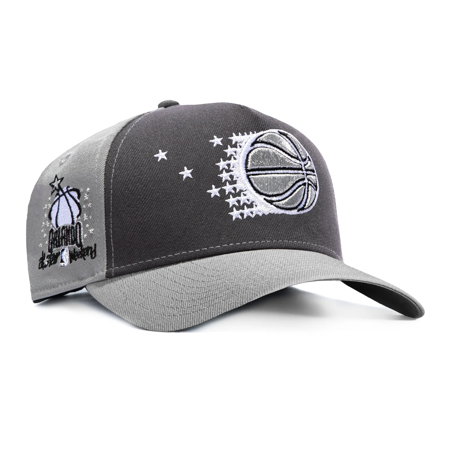 New Era 9Forty A-Frame Orlando Magic 1992 All Star Game Patch Rail Snapback Hat - Grey, Graphite