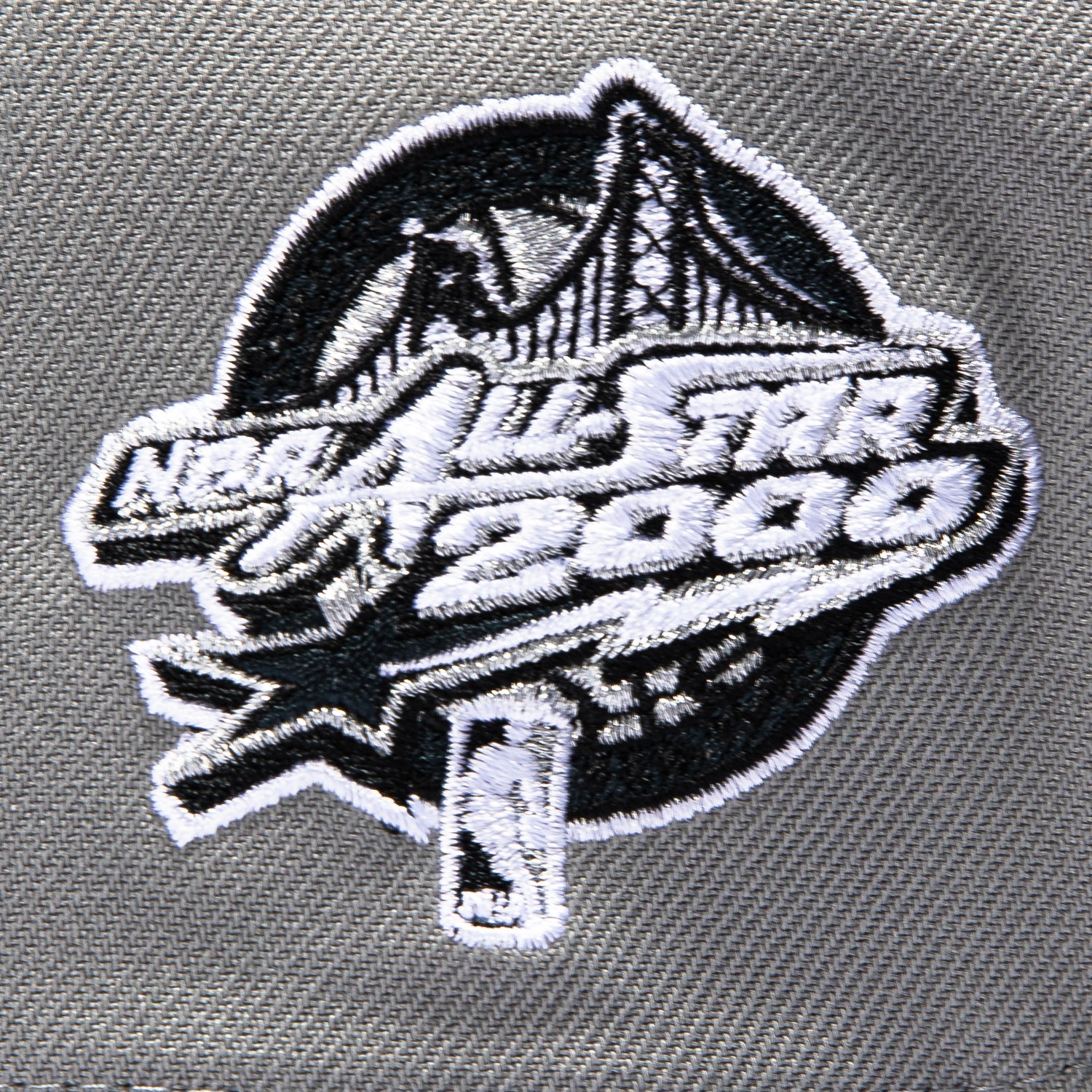 New Era 9Forty A-Frame Golden State Warriors 2000 All Star Game Patch Rail Alternate Snapback Hat - Grey, Graphite - Image 4