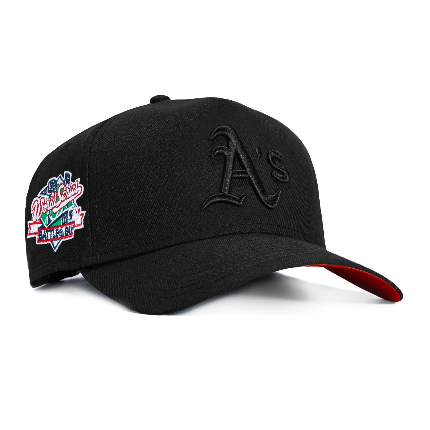 New Era 9Forty A-Frame Oakland Athletics Battle of the Bay Patch Snapback Red UV Hat - Black, Black