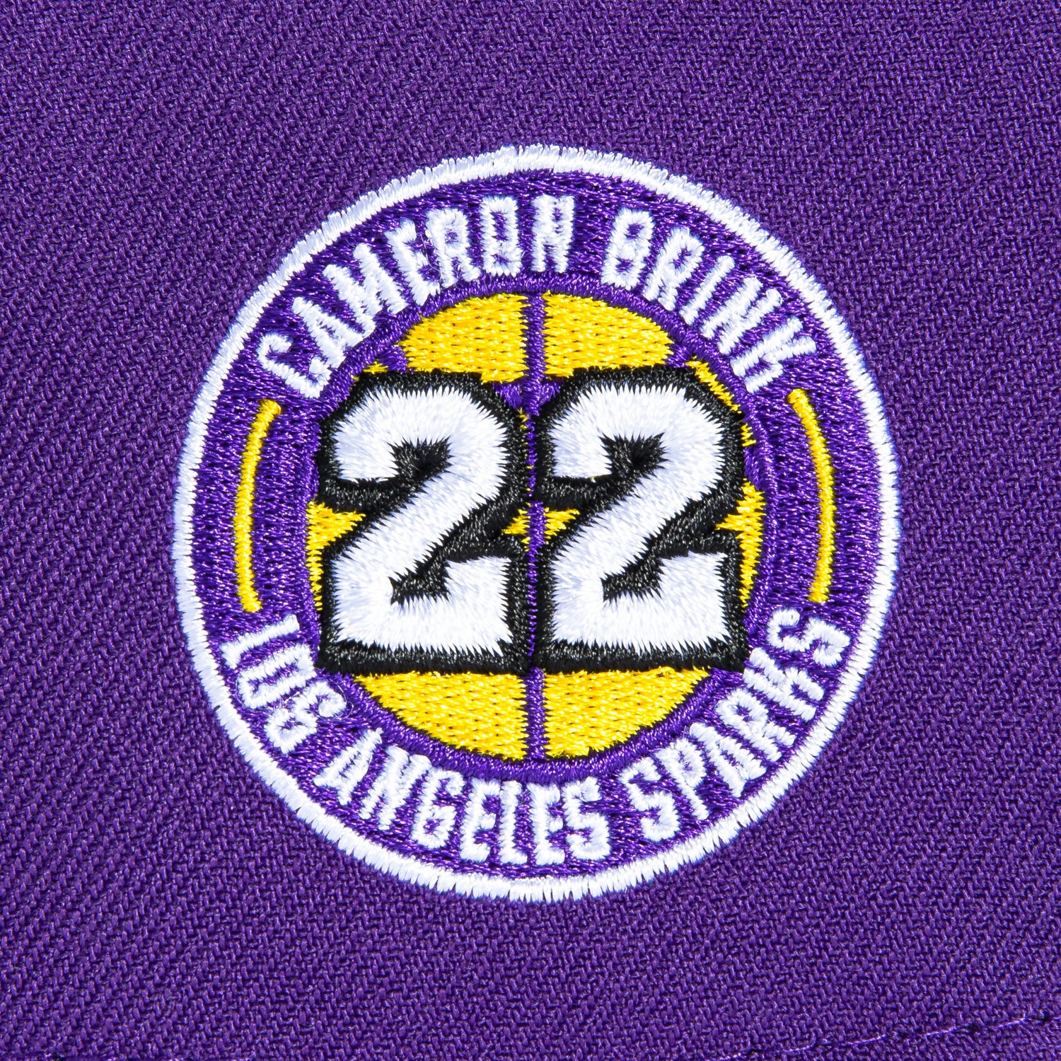 New Era 9Forty A-Frame Los Angeles Sparks Cameron Brink 22 Circle Patch Snapback Hat - Purple, Black - Image 4