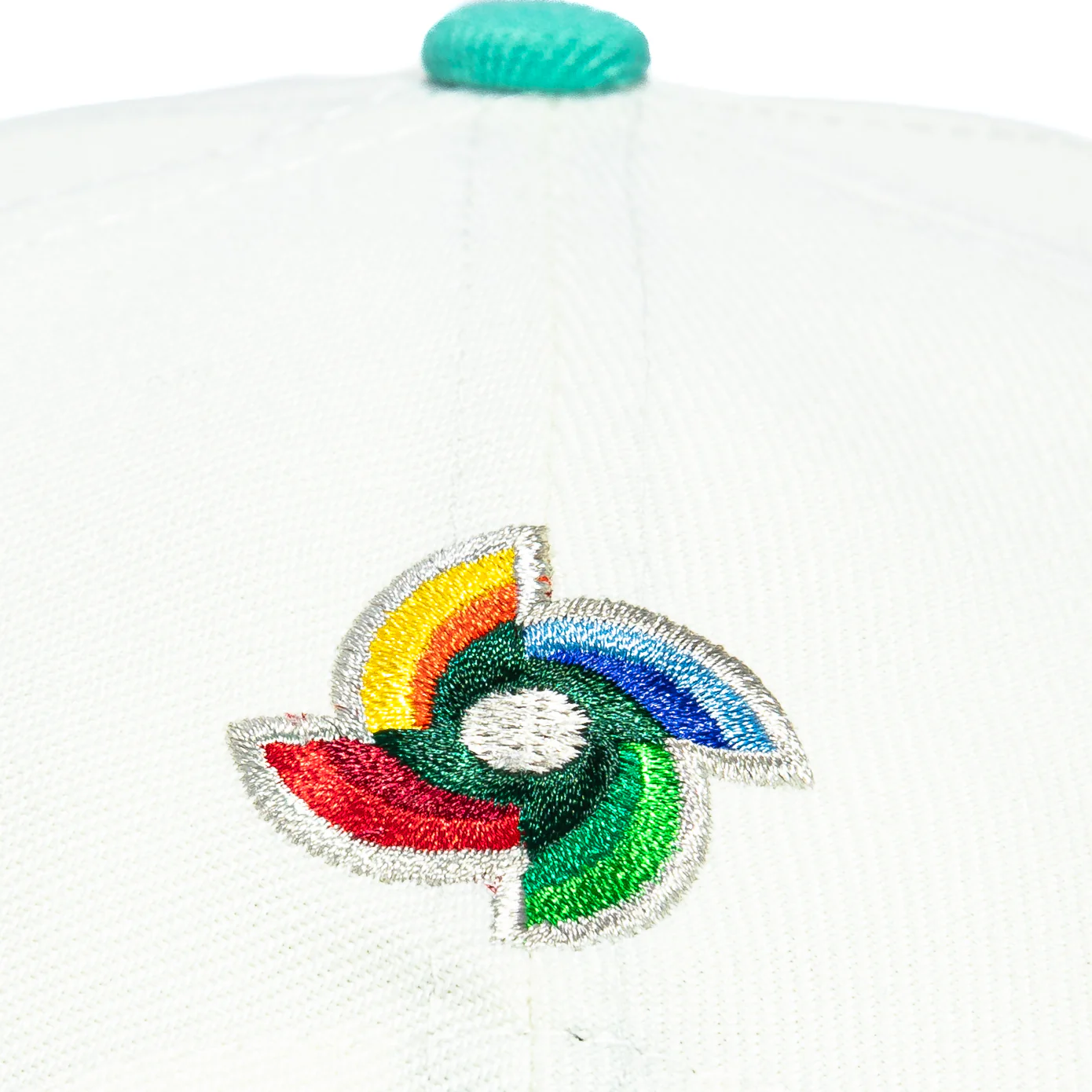 New Era 9Forty A-Frame Mexico World Baseball Classic Mexico Flag Patch Snapback Hat - White, Mint, Metallic Gold - Image 5
