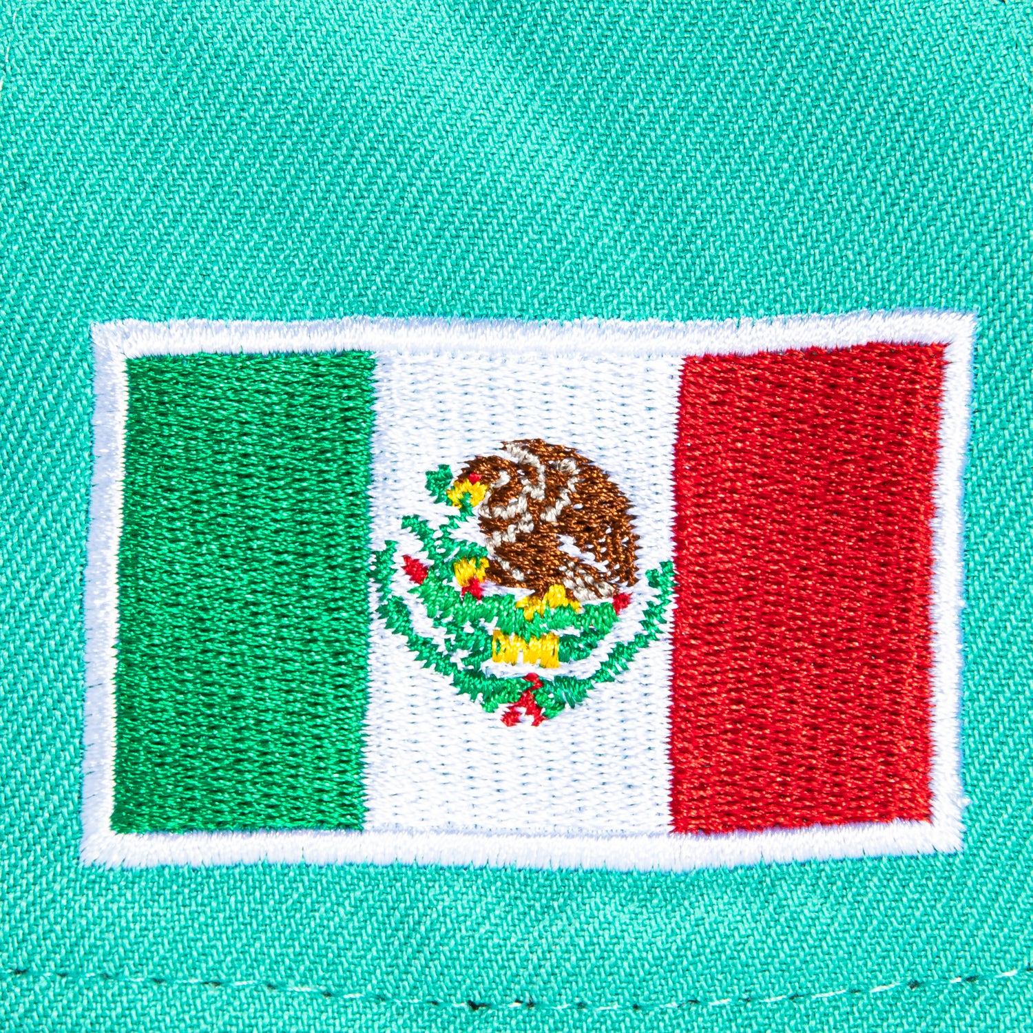 New Era 9Forty A-Frame Mexico World Baseball Classic Mexico Flag Patch Snapback Hat - Mint, Metallic Gold - Image 4