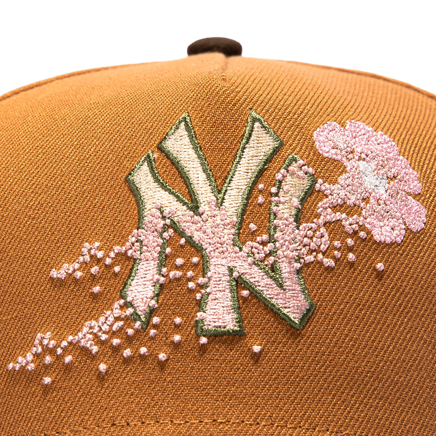 New Era 9Forty A-Frame New York Yankees 1996 World Series Patch Snapback Flower Hat - Khaki, Brown - Image 3