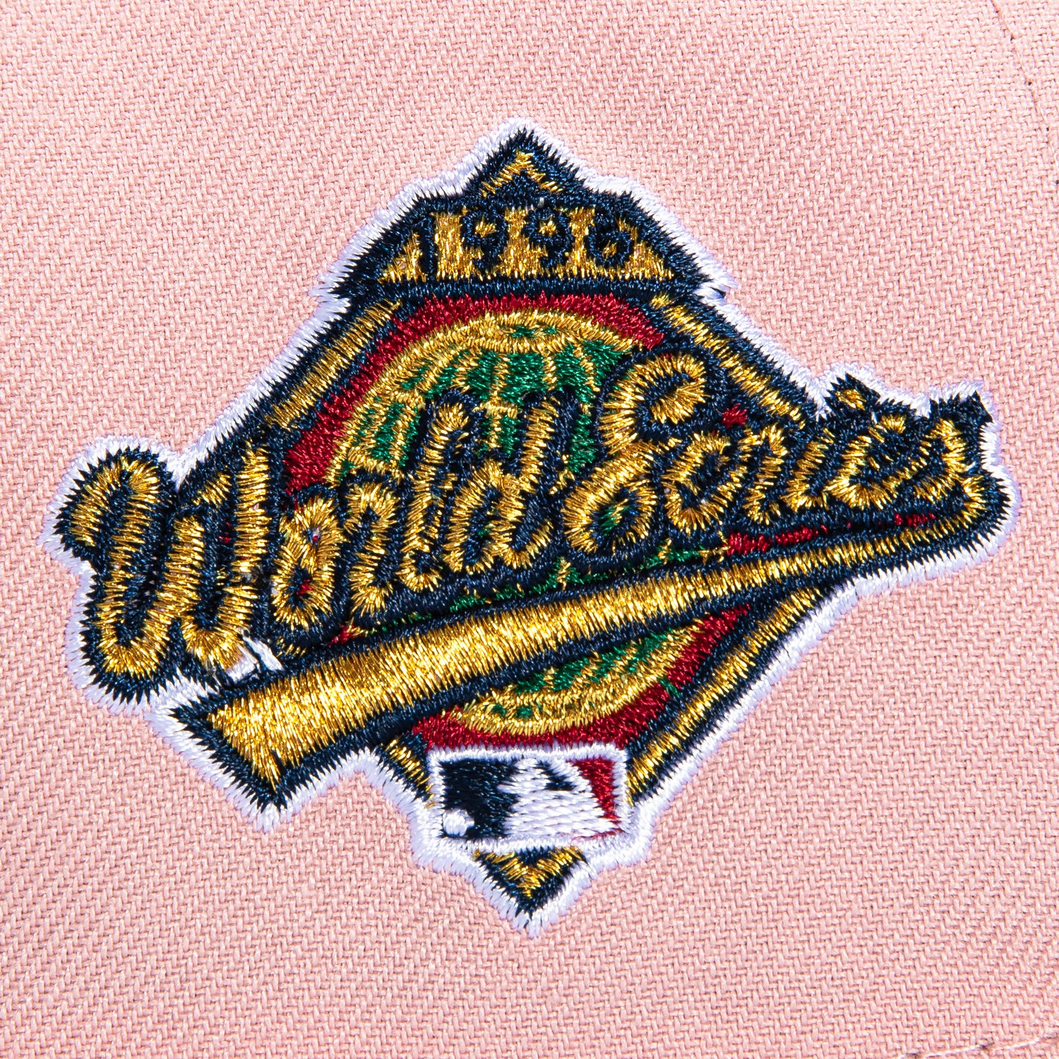 New Era 9Forty A-Frame New York Yankees 1996 World Series Patch Snapback Hat - Pink, White - Image 4