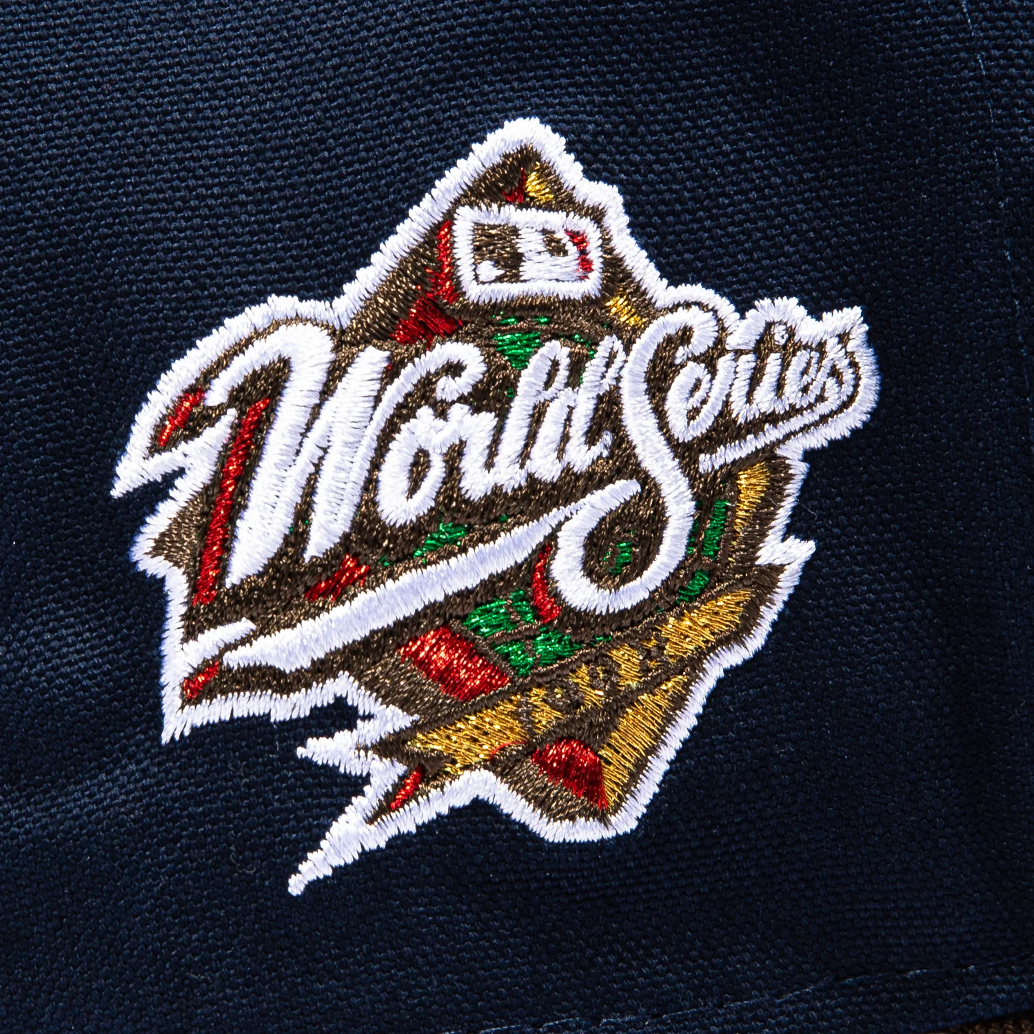New Era 9Forty A-Frame New York Yankees 1998 World Series Patch Snapback Hat - Navy, Brown - Image 4