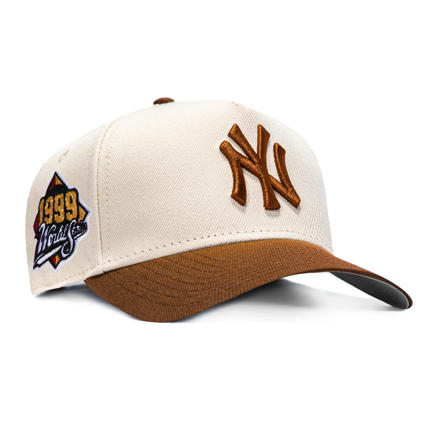 New Era 9Forty A-Frame New York Yankees 1999 World Series Patch Snapback Hat - Cream, Brown