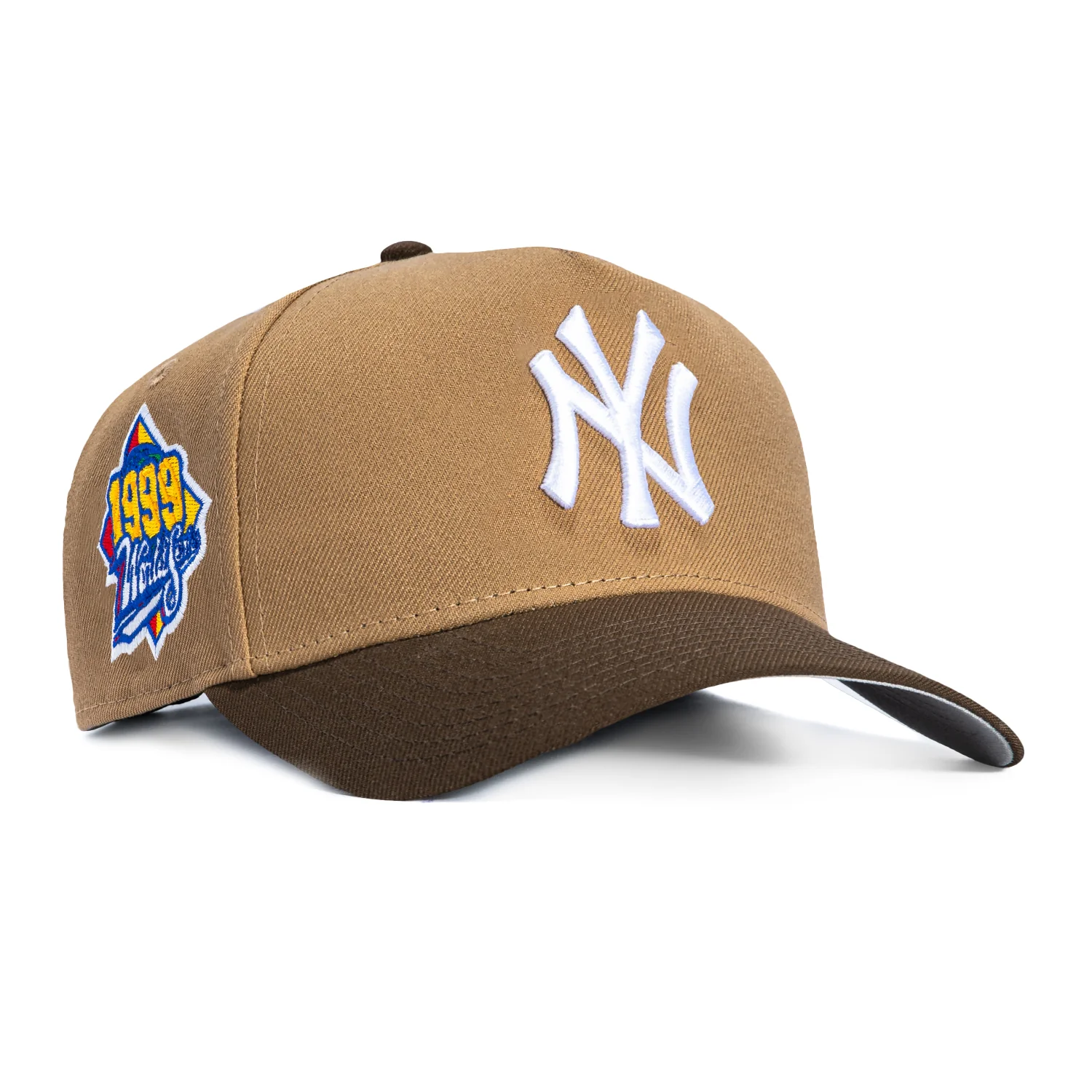 New Era 9Forty A-Frame New York Yankees 1999 World Series Patch Snapback Hat - Khaki, Brown