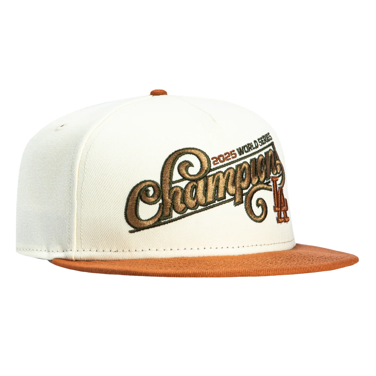 New Era 9Fifty A-Frame Los Angeles Dodgers 2025 World Series Champions Snapback Hat - Stone, Brown
