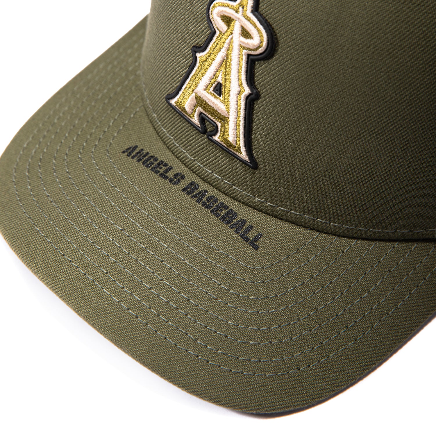New Era 9Forty M-Crown Armed Forces Los Angeles Angels USA Flag Patch Snapback Hat - Olive - Image 7