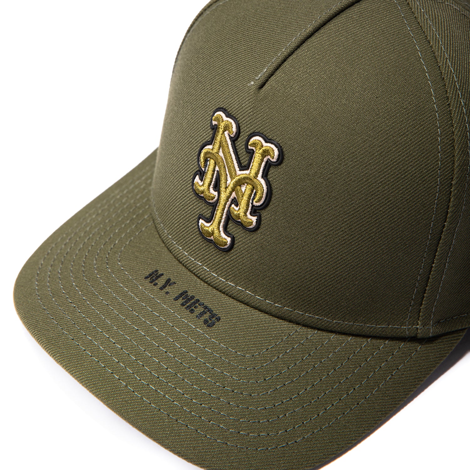 New Era 9Forty M-Crown Armed Forces New York Mets USA Flag Patch Snapback Hat - Olive - Image 7
