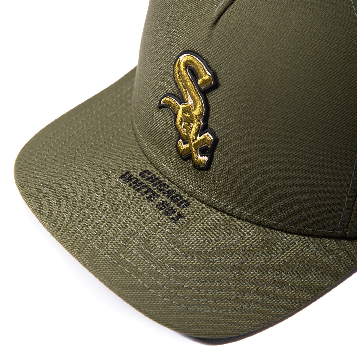 New Era 9Forty M-Crown Armed Forces Chicago White Sox USA Flag Patch Snapback Hat - Olive - Image 7