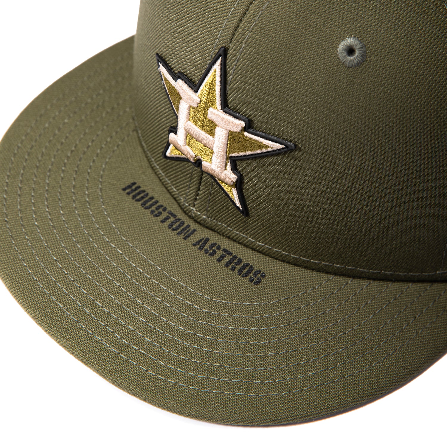 New Era 59Fifty Armed Forces Houston Astros USA Flag Patch Hat - Olive - Image 6