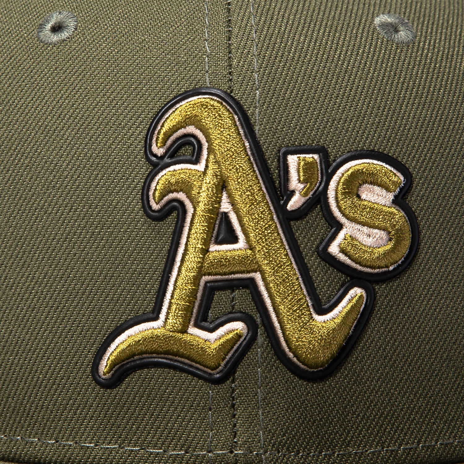 New Era 59Fifty Armed Forces Oakland Athletics USA Flag Patch Hat - Olive - Image 4