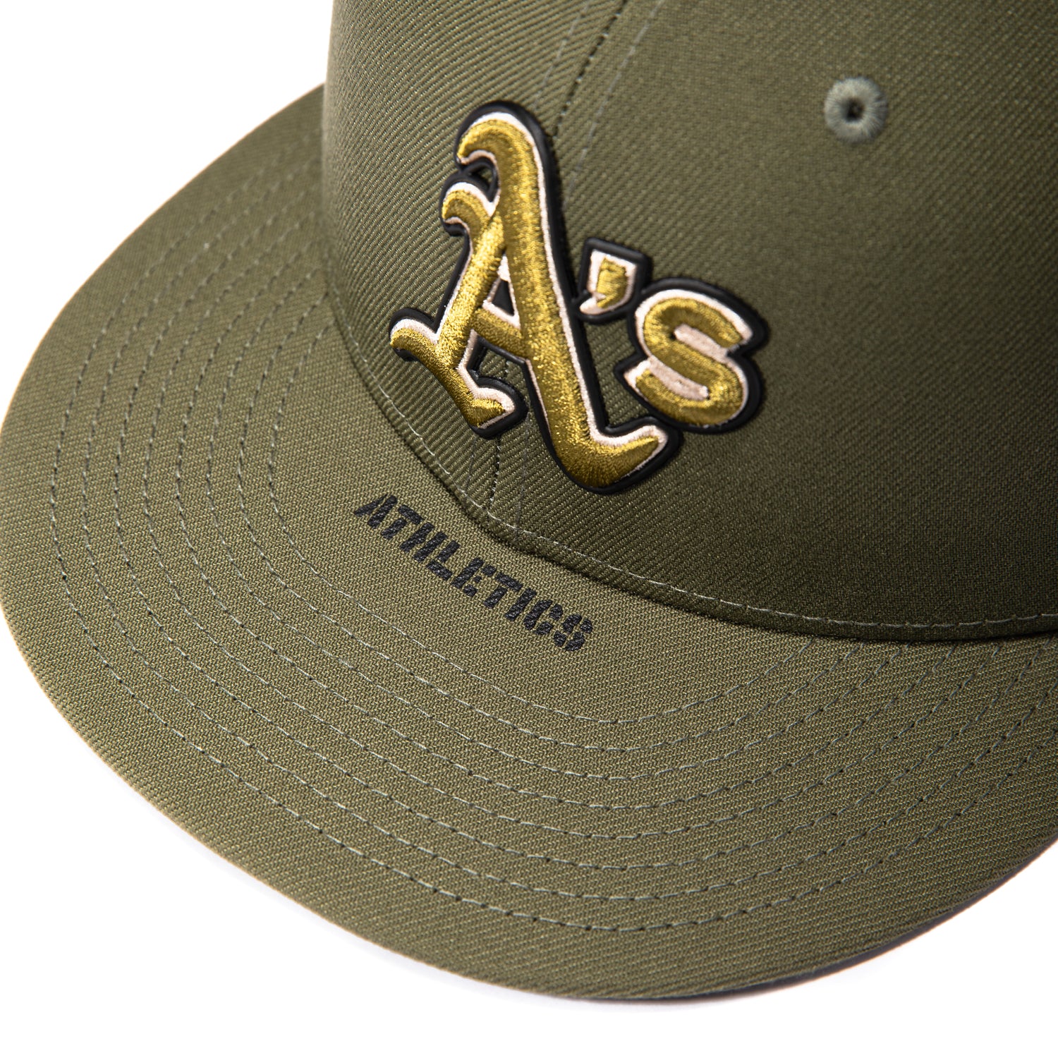 New Era 59Fifty Armed Forces Oakland Athletics USA Flag Patch Hat - Olive - Image 6