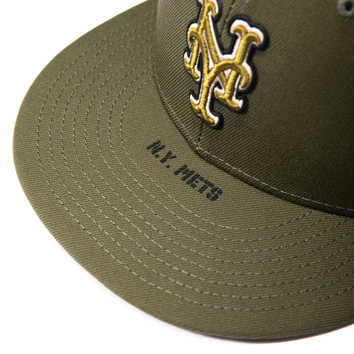 New Era 59Fifty Armed Forces New York Mets USA Flag Patch Hat - Olive - Image 6