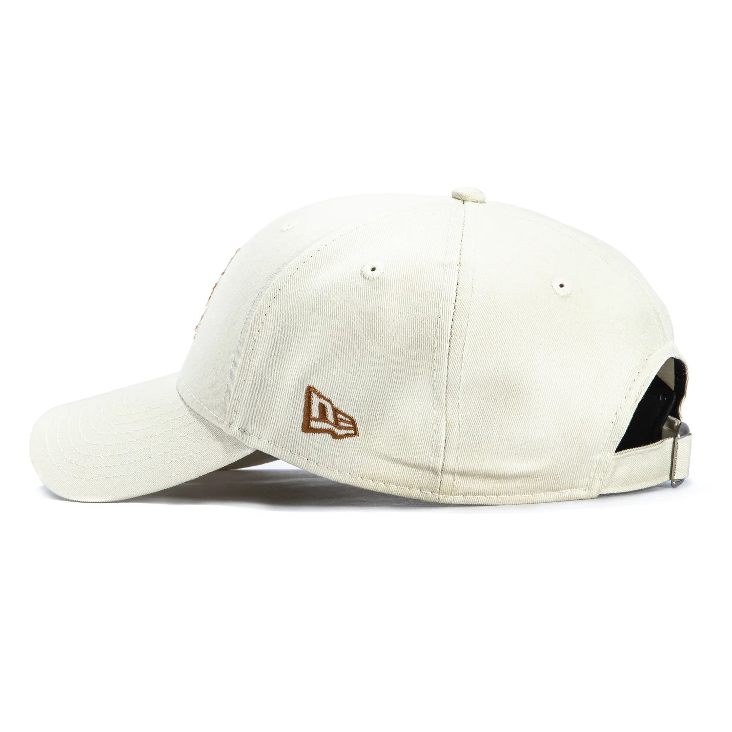 New Era 9Forty Animal Print Faux Fur Fill Los Angeles Dodgers Strapback Hat - Ivory, Khaki - Image 2