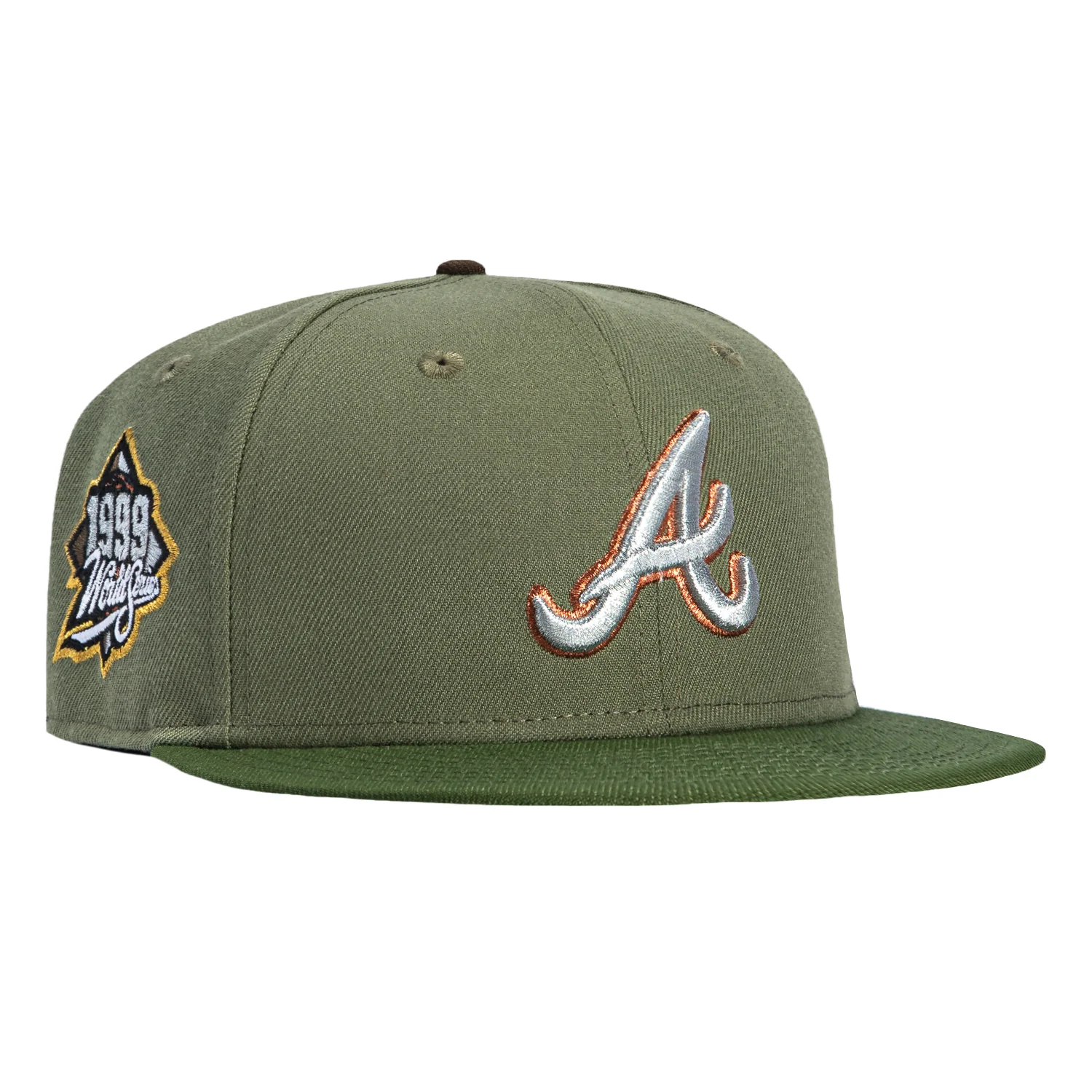 New Era 59Fifty Atlanta Braves 1999 World Series Patch Hat - Olive, Green