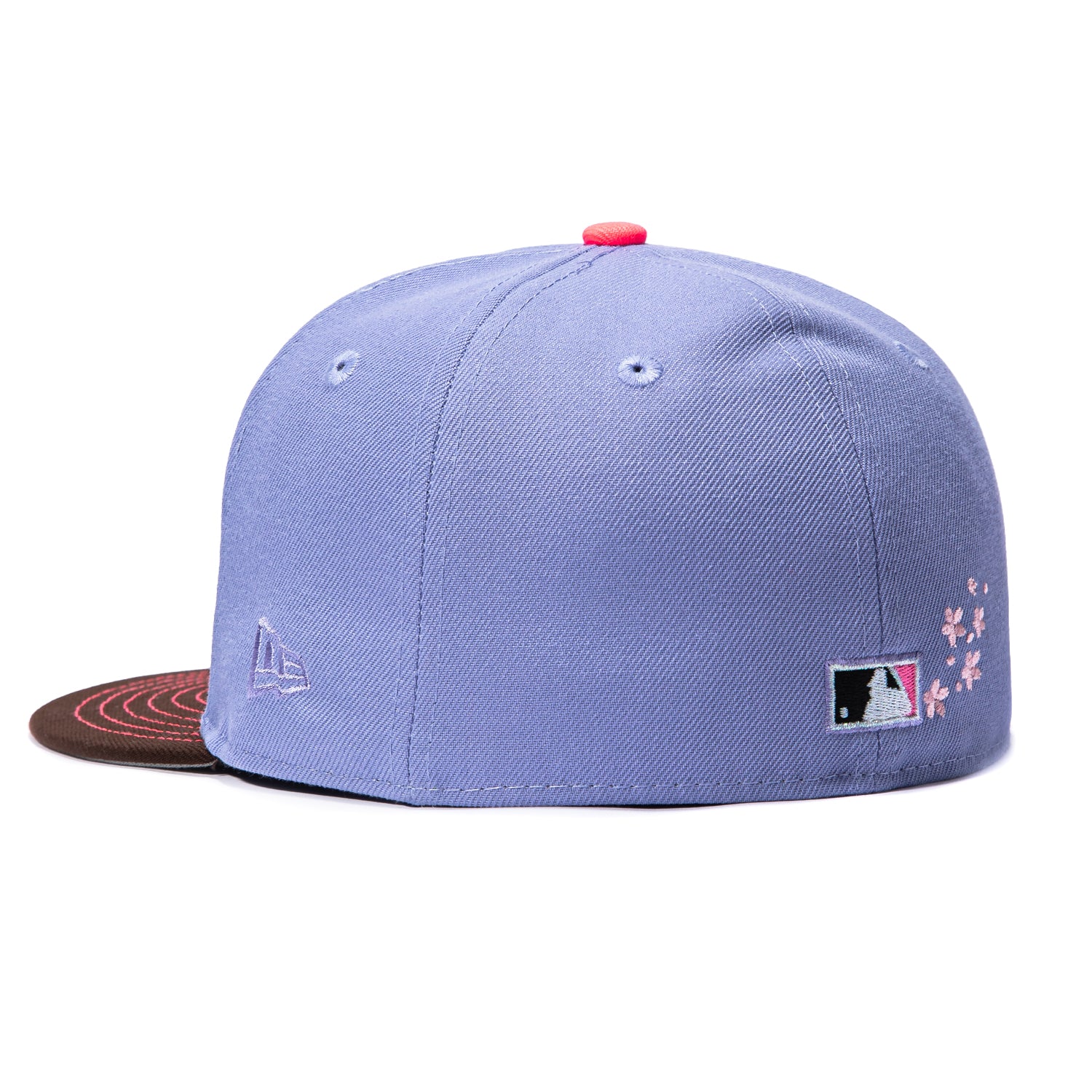 New Era 59Fifty Blossom Toronto Blue Jays 1992 World Series Patch Contrast Stitch Hat - Lavender, Brown - Image 3
