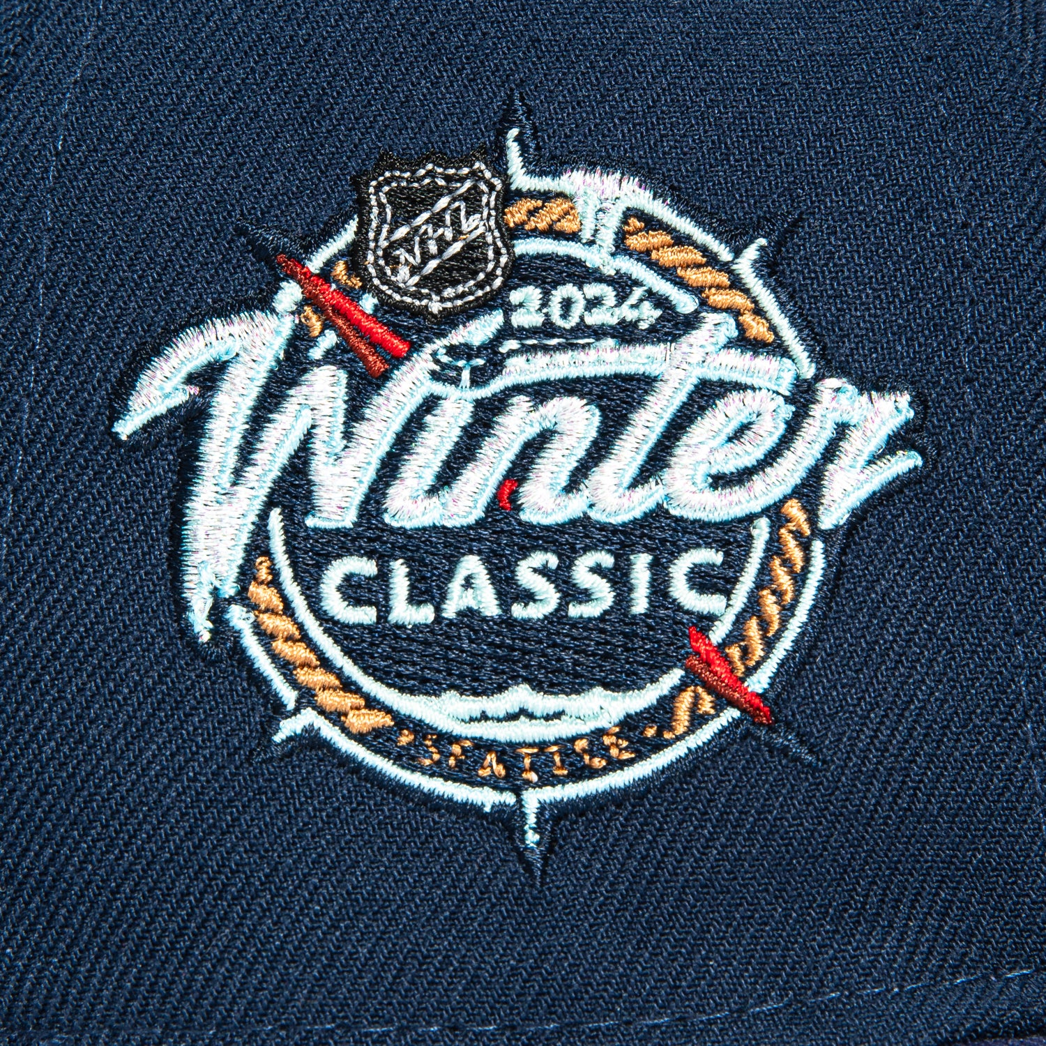 New Era 59Fifty Blue Ice Vegas Golden Knights 2024 Winter Classic Patch Alternate Hat - Navy, Light Navy - Image 5