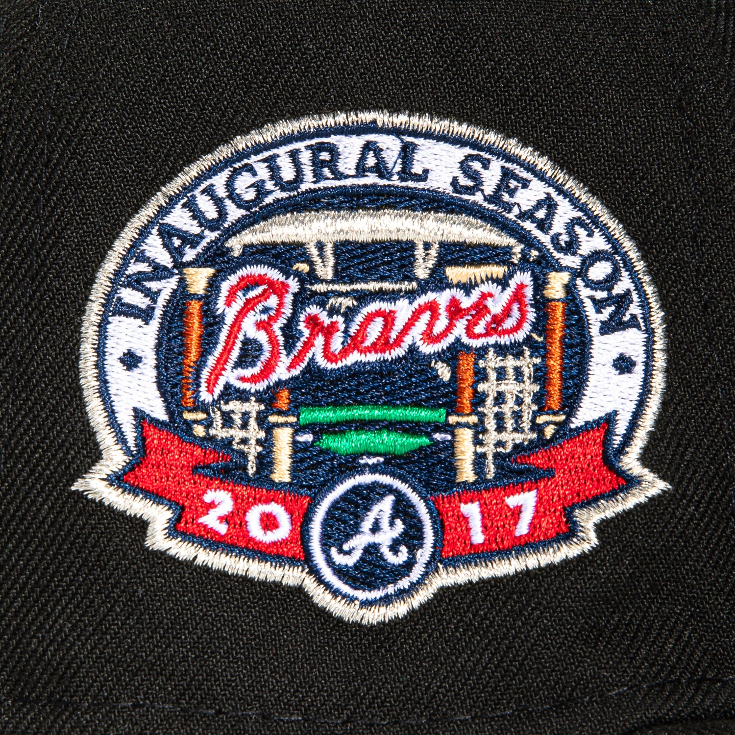 New Era 59Fifty Black Dome Atlanta Braves Inaugural Patch Hat - Black - Image 5