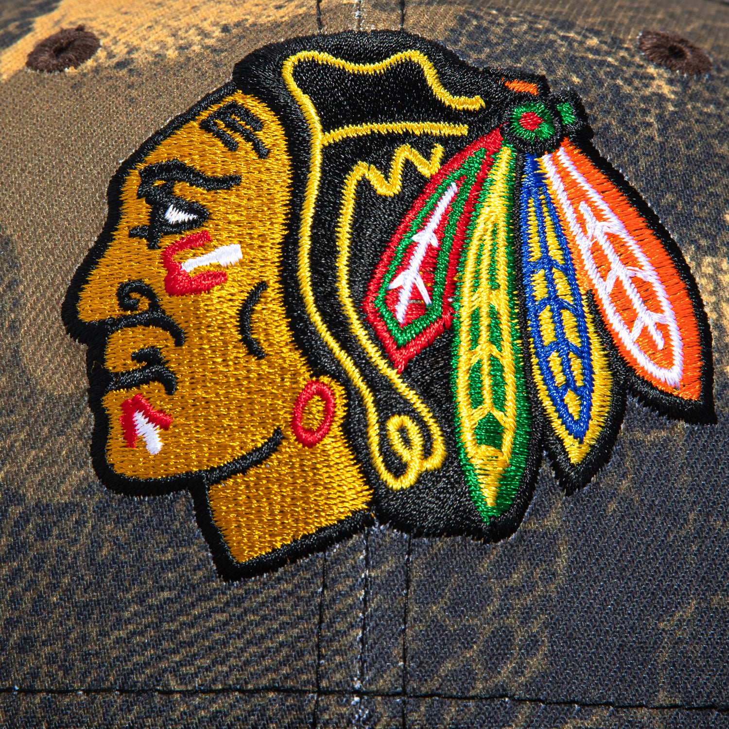 New Era 59Fifty Camo Skin Chicago Blackhawks Hat - Brown - Image 4