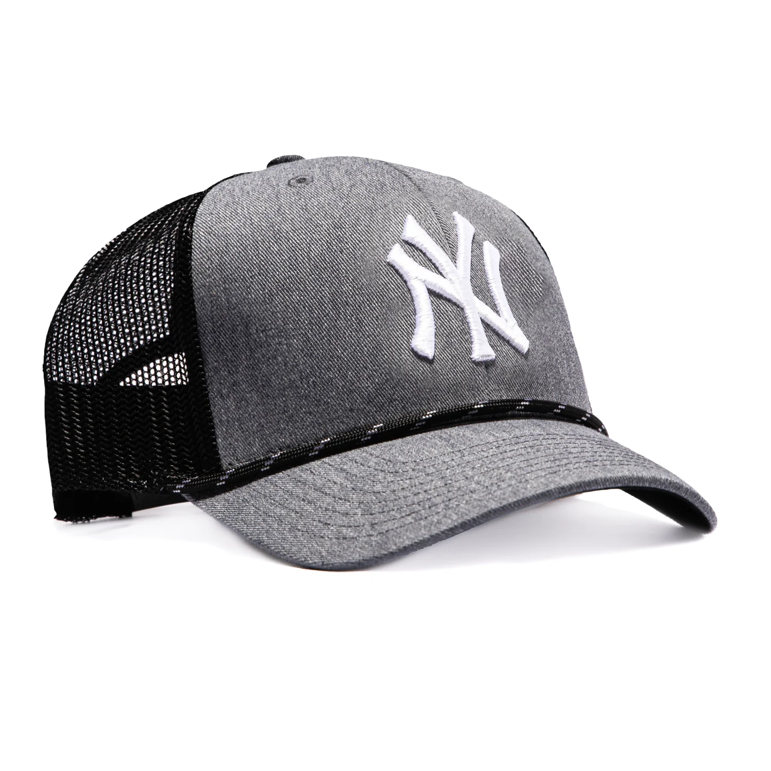 47 Brand Carbon Rope New York Yankees Trucker Snapback Hat - Grey, Black