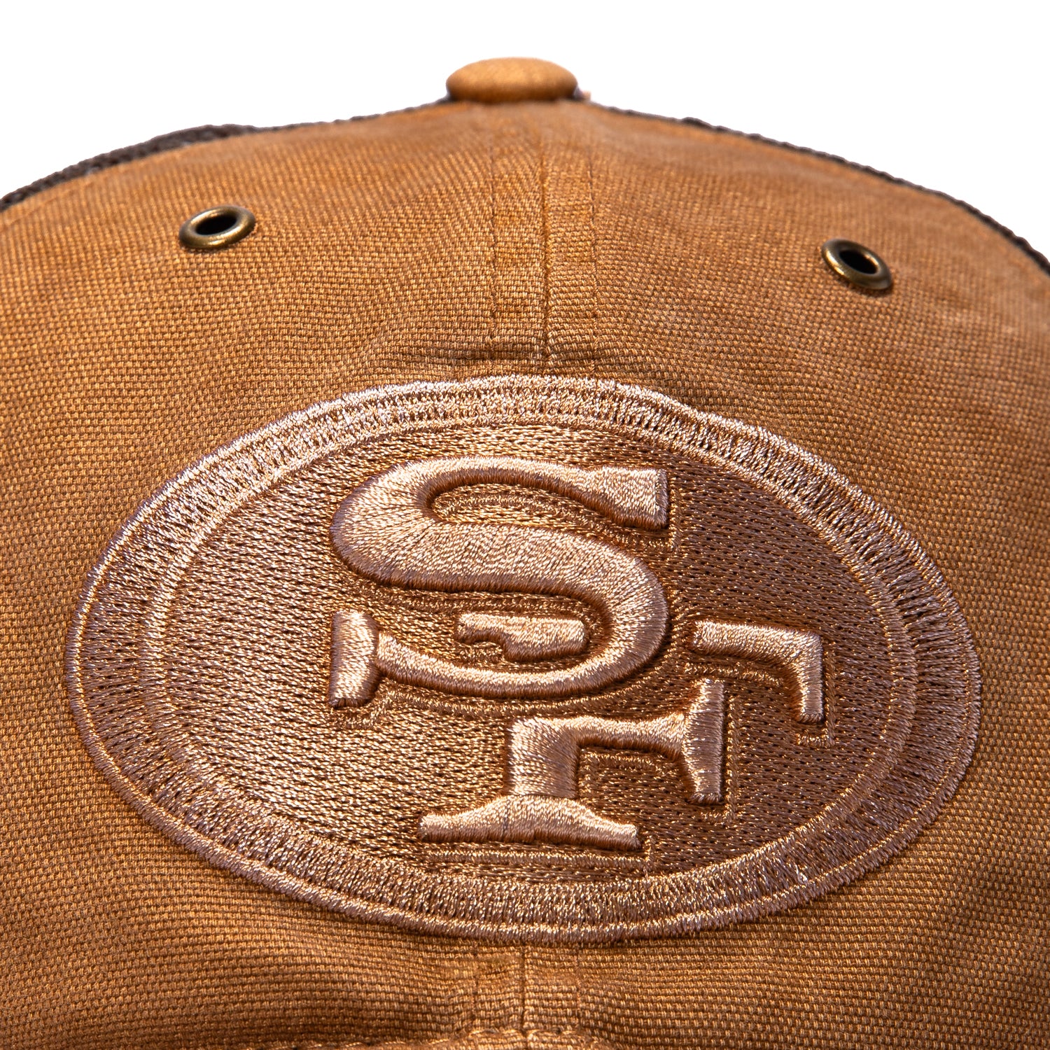 47 Brand x Carhartt Trucker Dyed San Francisco 49ers Adjustable Snapback Hat - Brown - Image 3