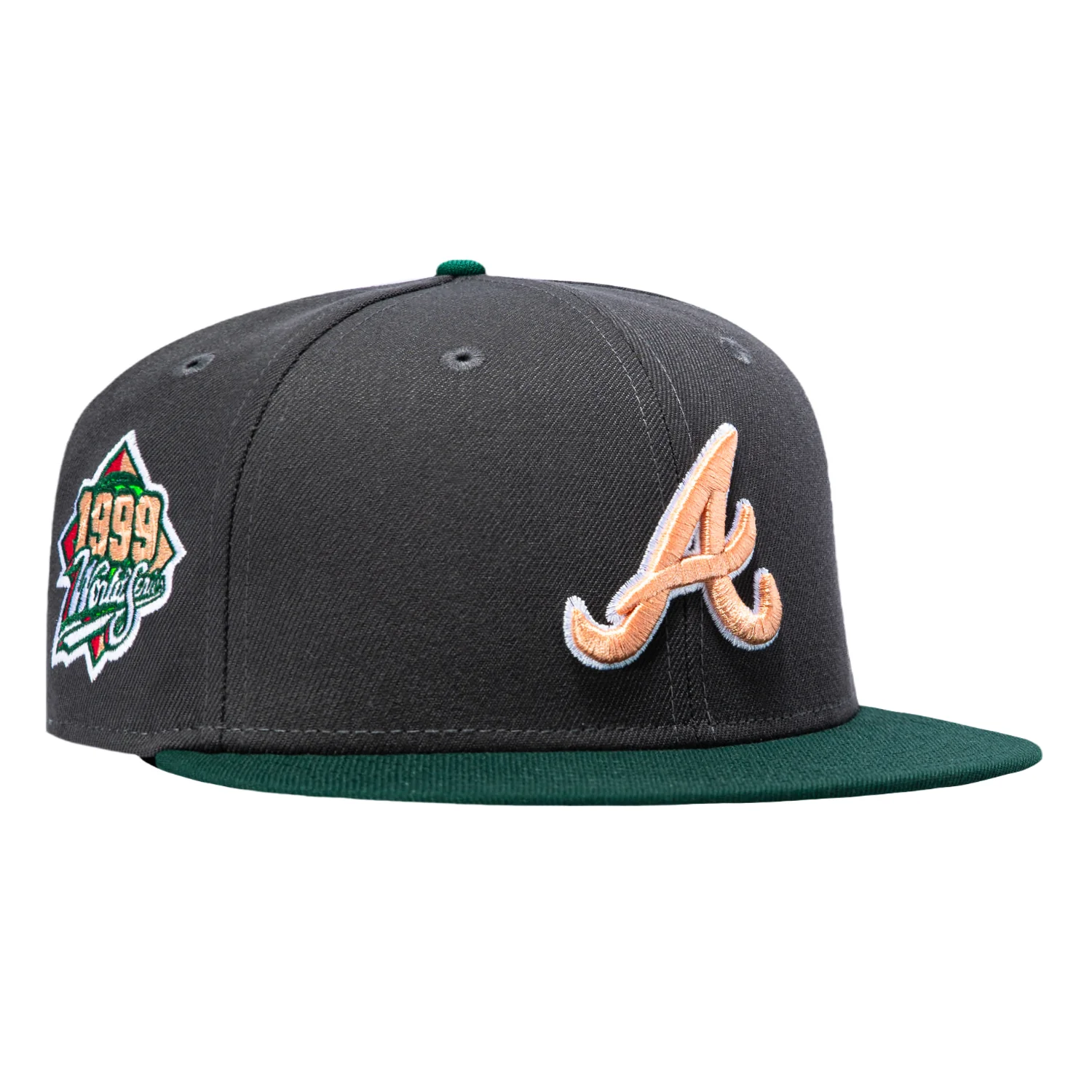 New Era 59Fifty Citrus Atlanta Braves 1999 World Series Patch Hat - Graphite, Green