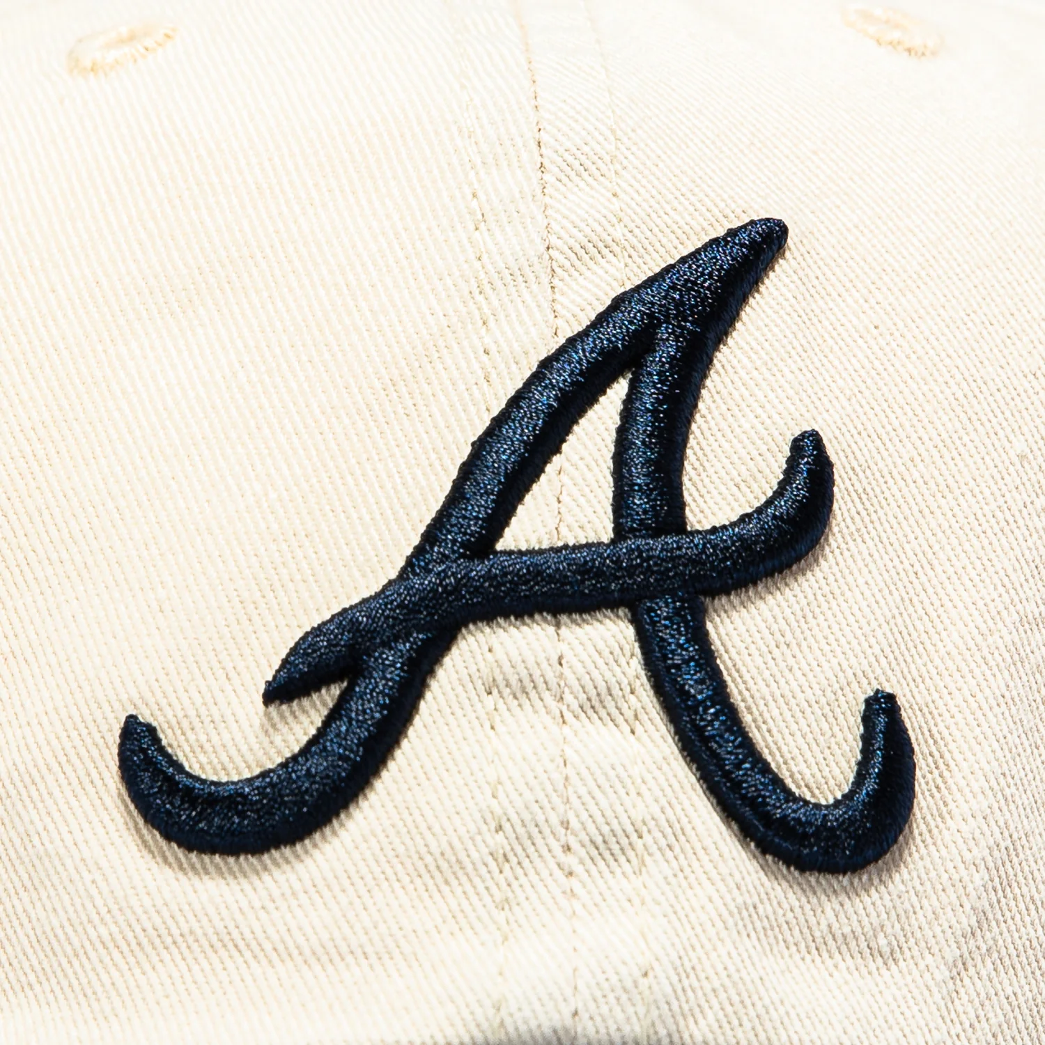 47 Brand Atlanta Braves Cleanup Adjustable Hat - Stone, Navy - Image 3