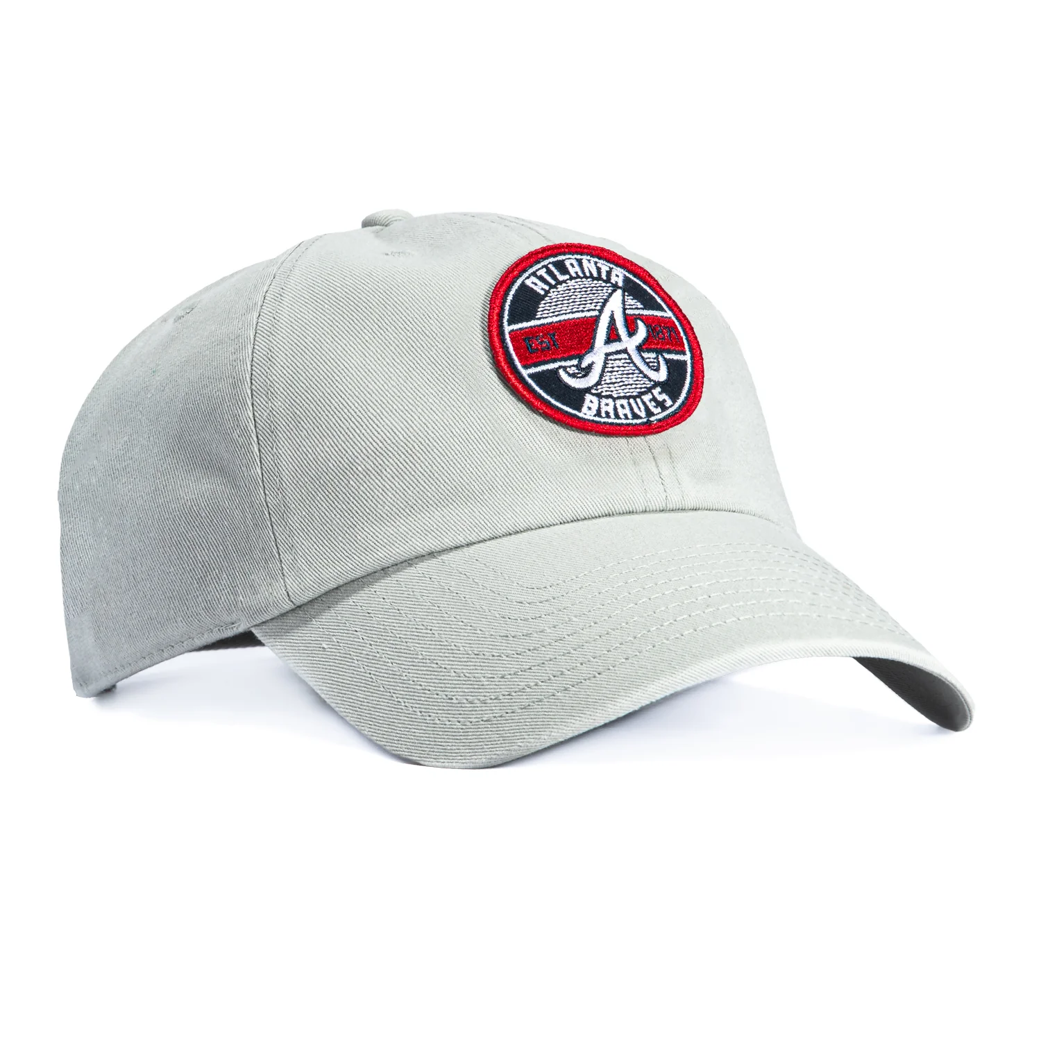 47 Brand Cleanup Atlanta Braves Circle Est. 1871 Patch Strapback Hat - Grey
