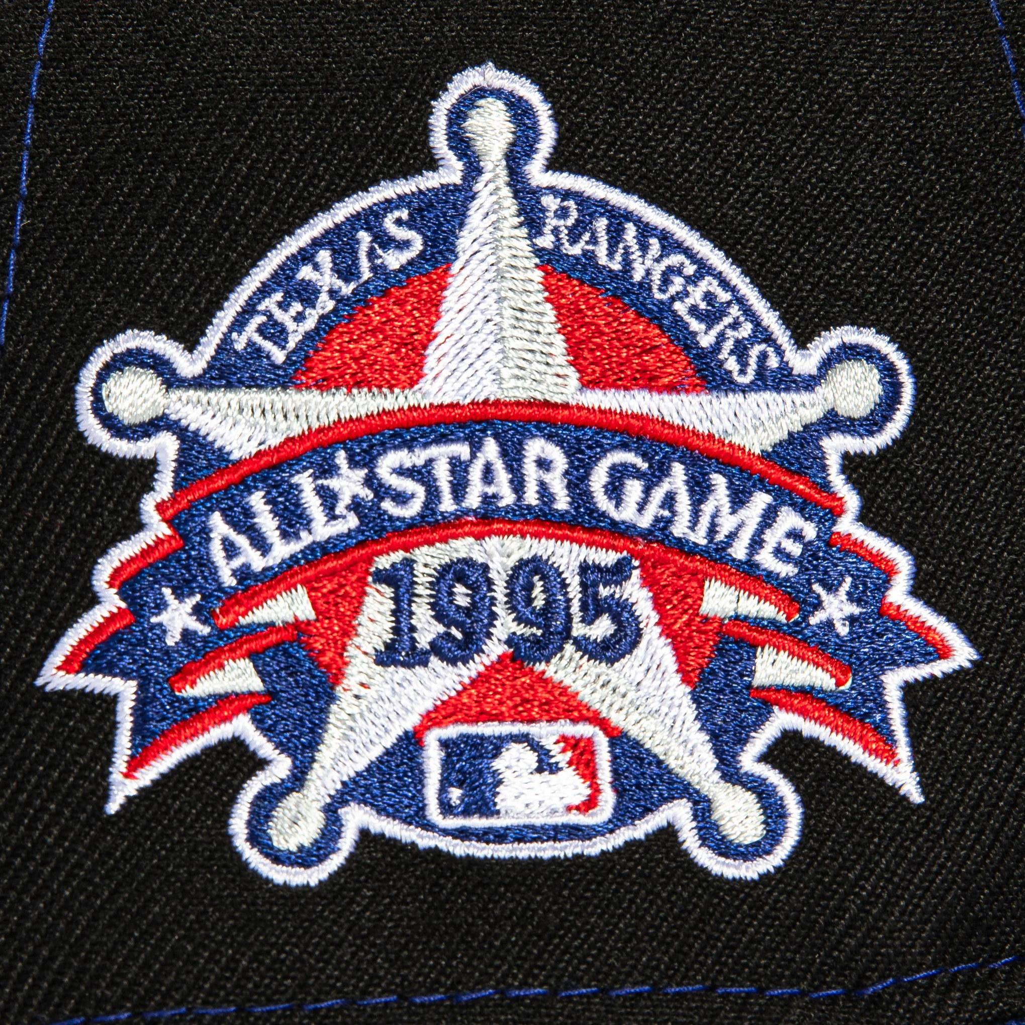 New Era 9Fifty Retro Crown Texas Rangers 1995 All Star Game Patch Snapback Hat - Black, Royal - Image 4