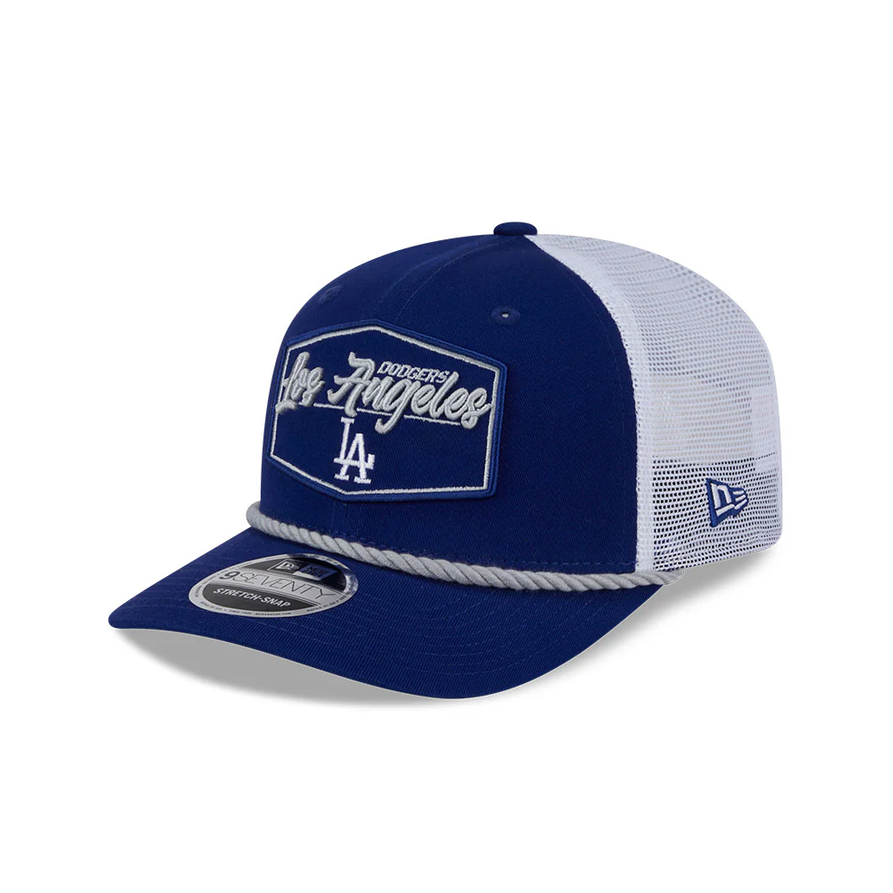New Era 9Seventy Los Angeles Dodgers Snapback Trucker Pitch Hat - Royal, White - Image 3