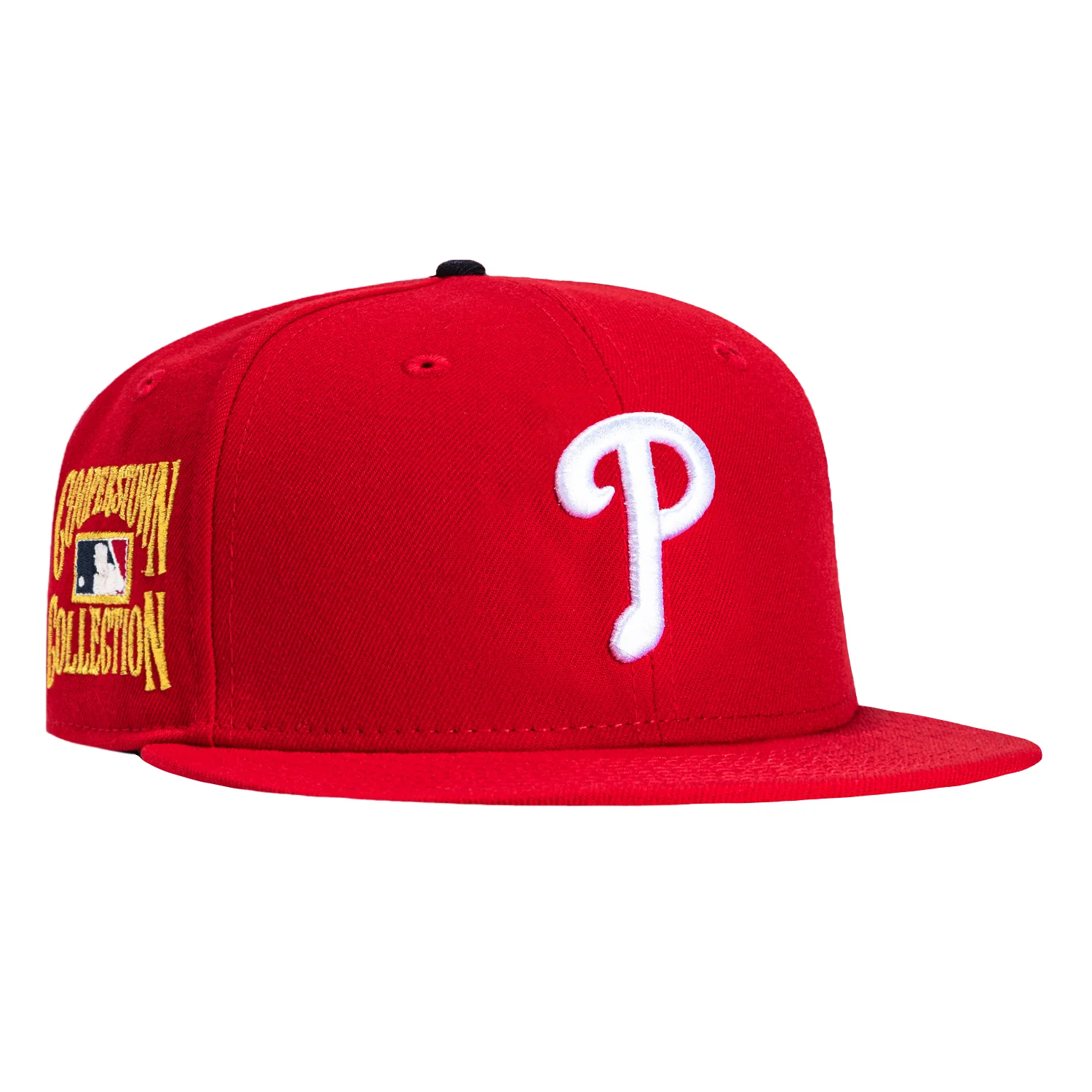 New Era 59Fifty Philadelphia Phillies Gold Cooperstown Collection Patch Hat - Red