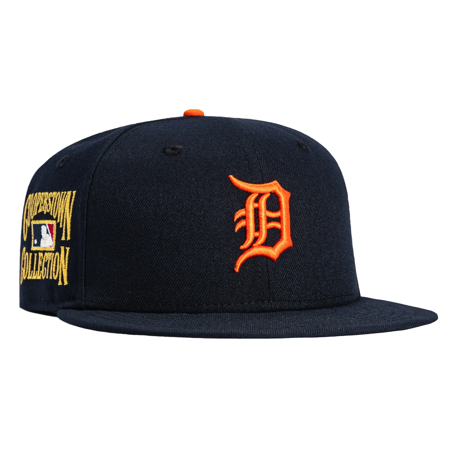 New Era 59Fifty Detroit Tigers Gold Cooperstown Collection Patch Hat - Navy, Orange